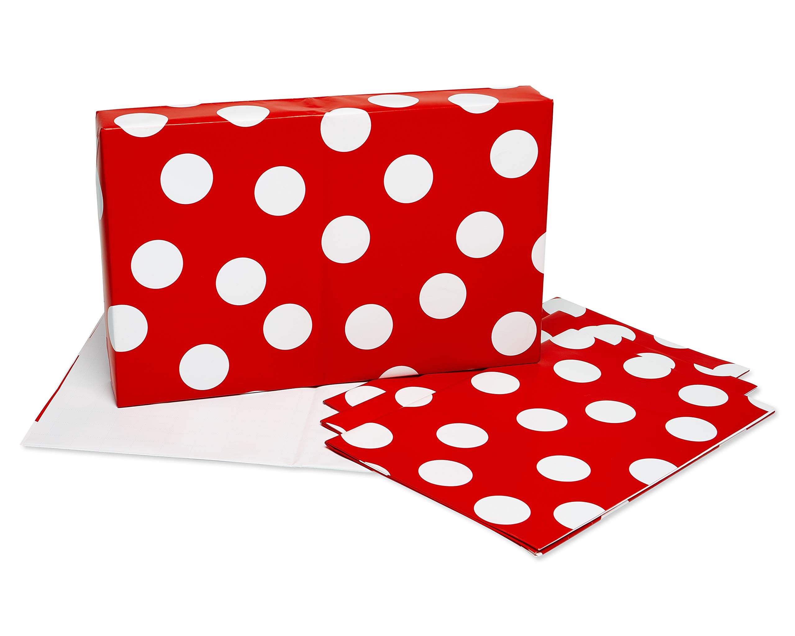 American Greetings Birthday Wrapping Paper Sheets with Gridlines, Red and White Patterns (12-Sheets, 100 sq. ft) - Image 4