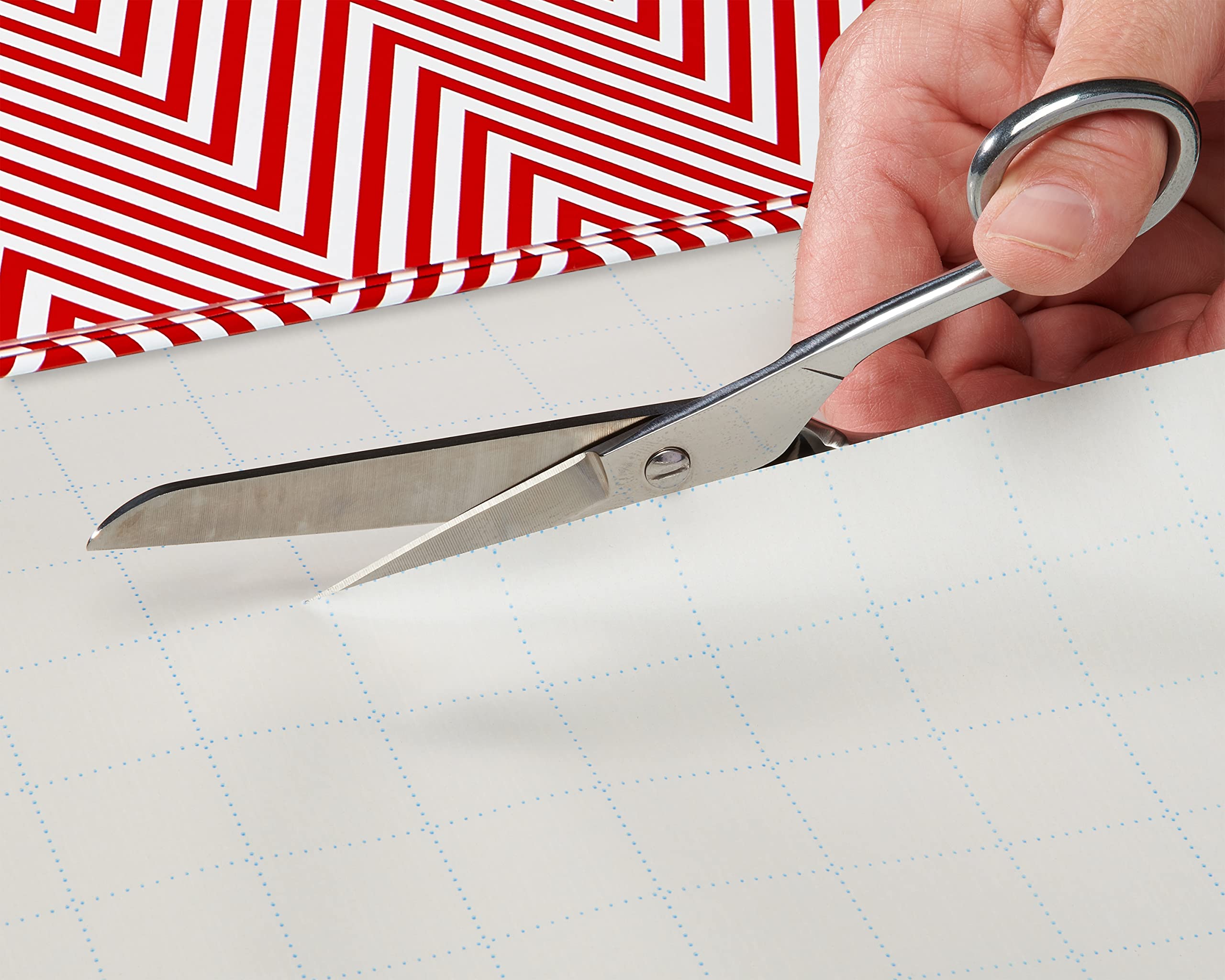 American Greetings Birthday Wrapping Paper Sheets with Gridlines, Red and White Patterns (12-Sheets, 100 sq. ft) - Image 5