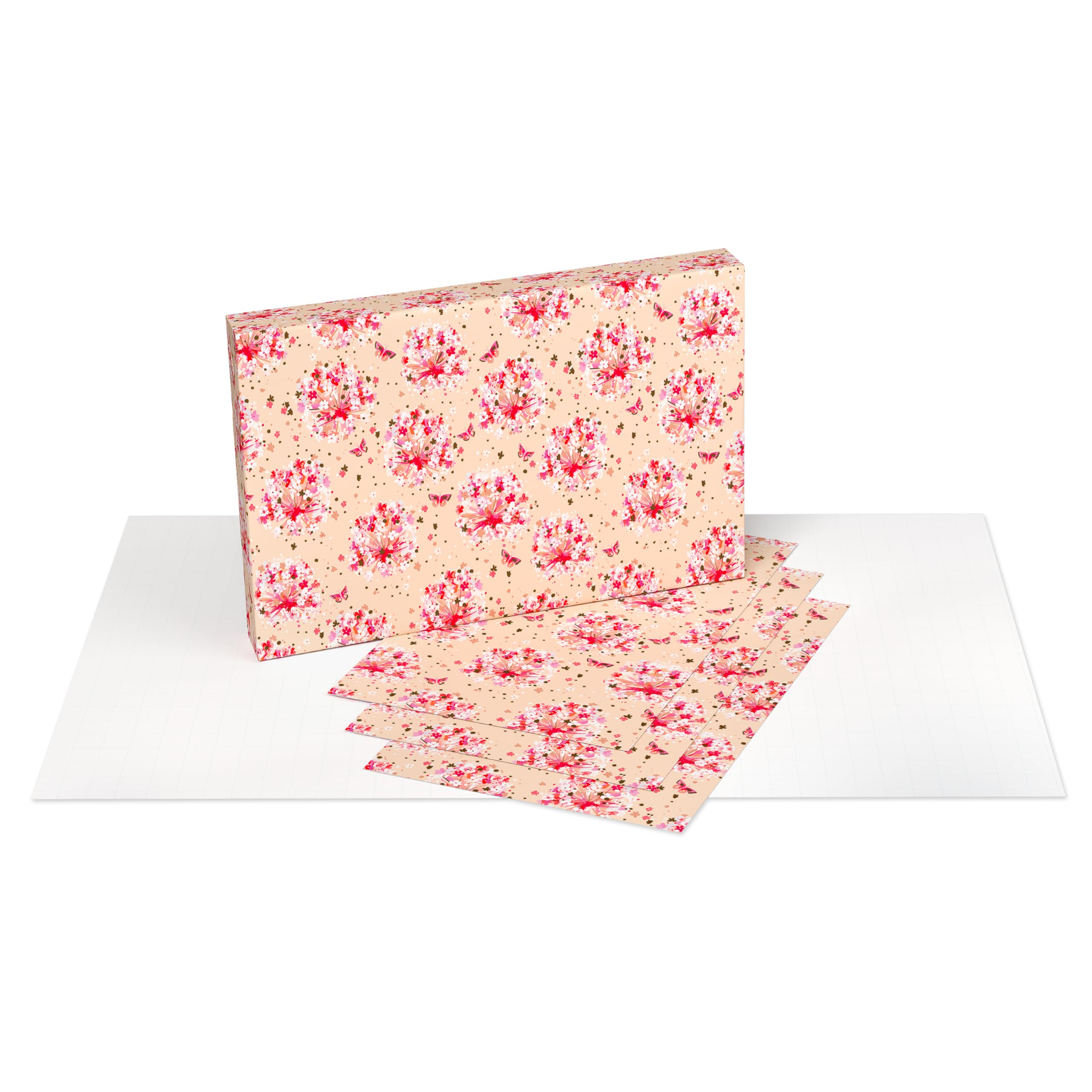American Greetings Birthday Wrapping Paper Sheets with Gridlines, Feminine (16 Sheets, 30 in. x 20 in.) - Image 2