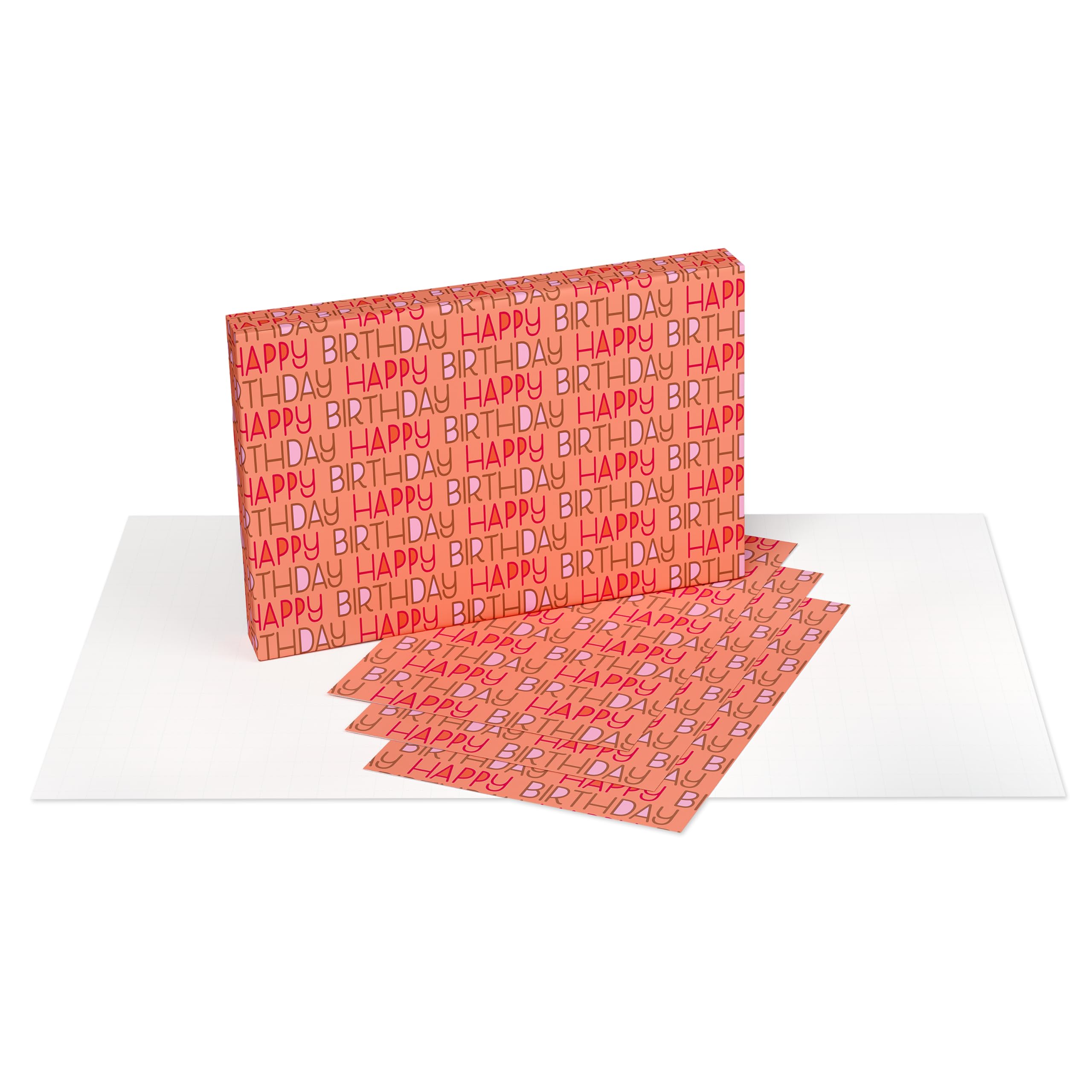 American Greetings Birthday Wrapping Paper Sheets with Gridlines, Feminine (16 Sheets, 30 in. x 20 in.) - Image 3