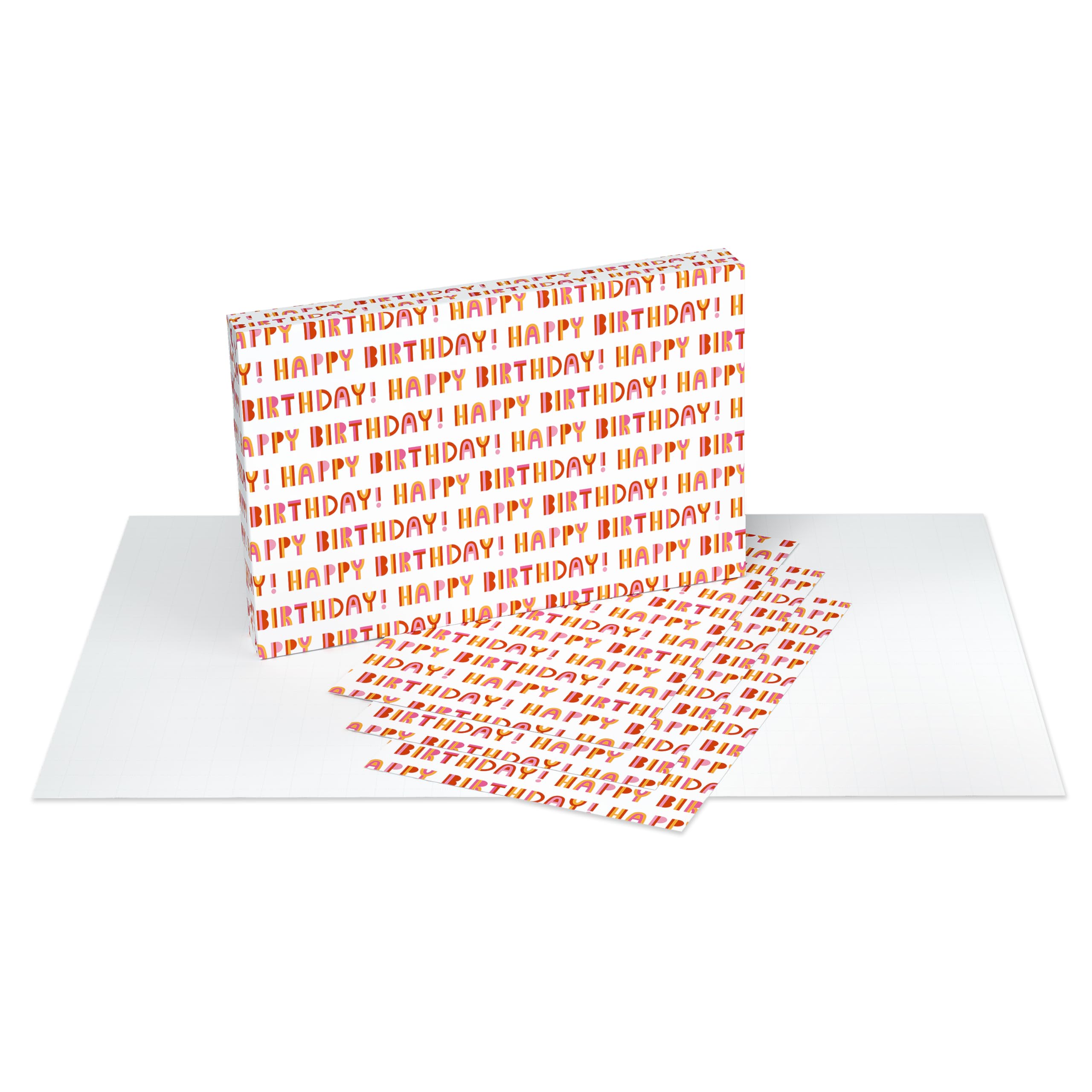 American Greetings Birthday Wrapping Paper Sheets with Gridlines, Pink Patterns (16 Sheets, 30 in. x 20 in.) - Image 5