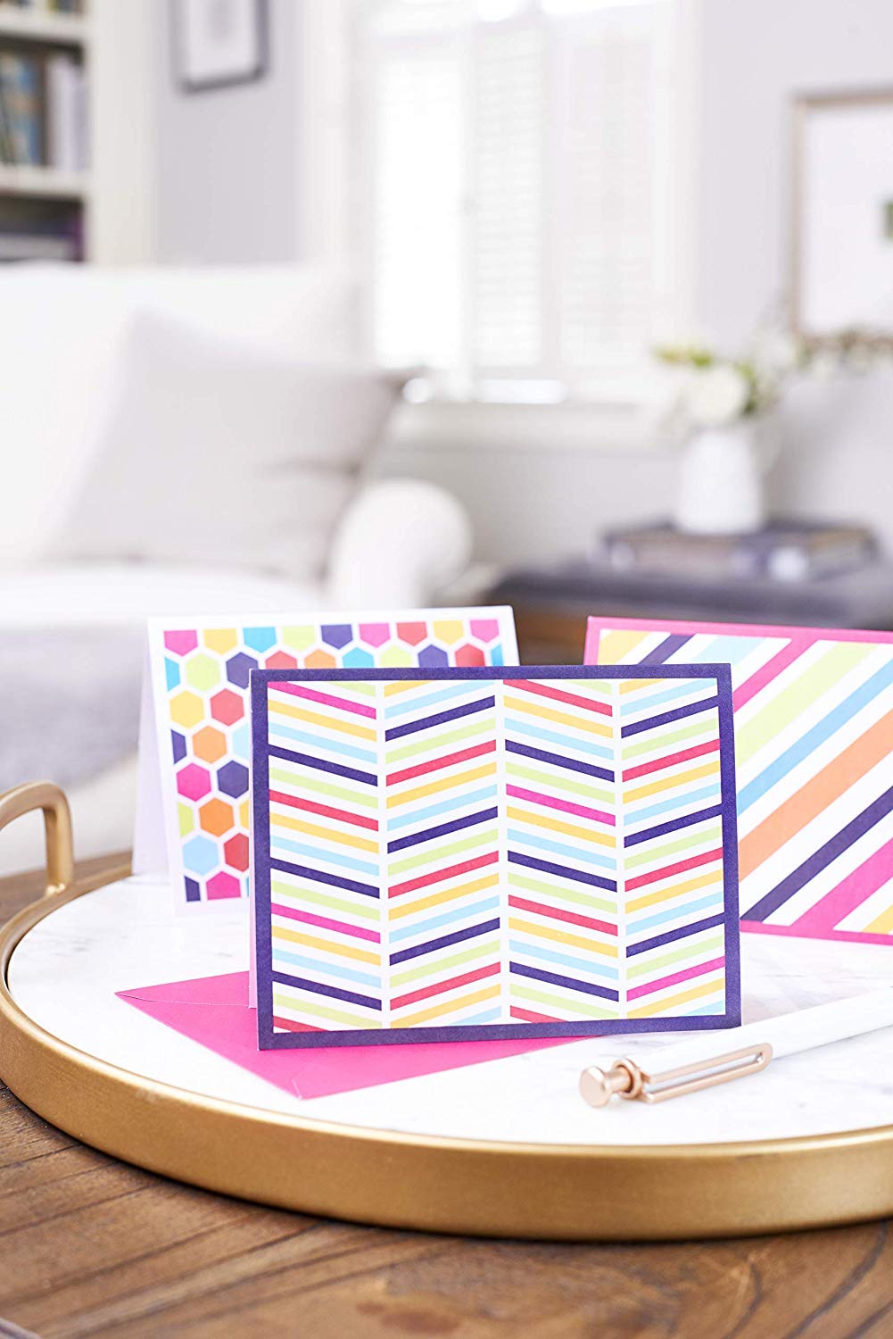 American Greetings Blank Cards Assortment with Envelopes, Bright Patterns (30-Count) - Image 8
