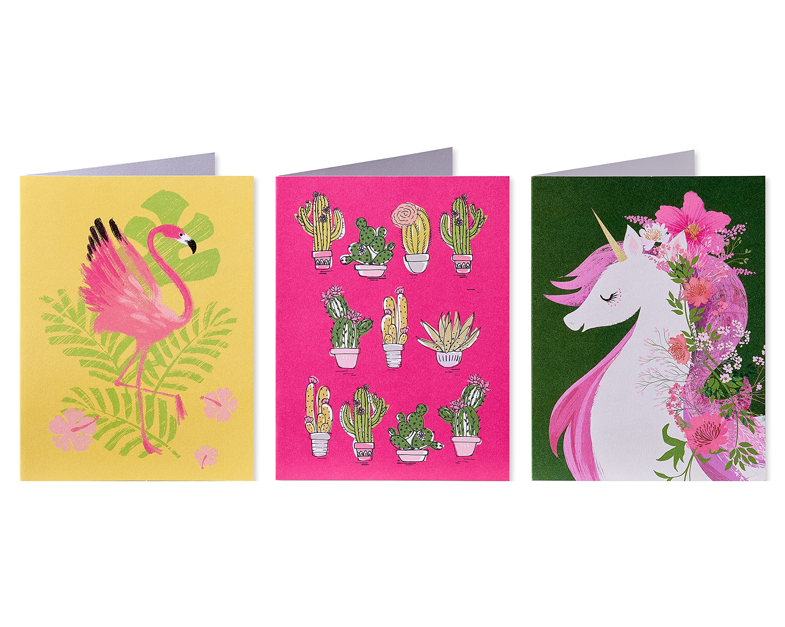 American Greetings Blank Cards with Envelopes for All Occasions, Unicorn, Floral, and Mermaids (48-Count) - Image 3
