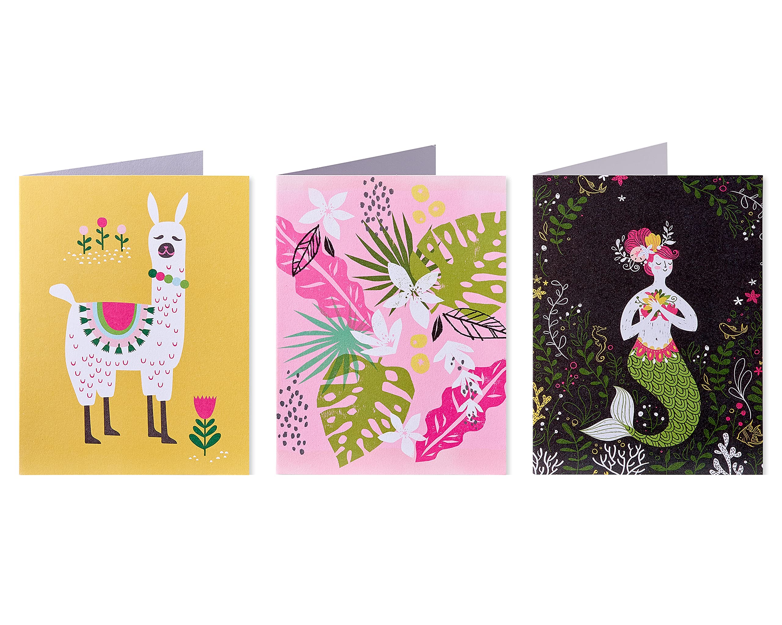 American Greetings Blank Cards with Envelopes for All Occasions, Unicorn, Floral, and Mermaids (48-Count) - Image 4