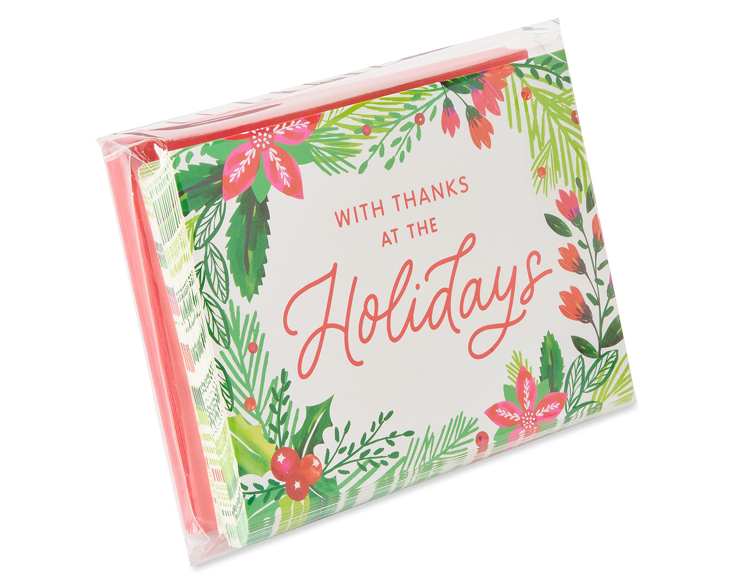 American Greetings Blank Christmas Thank You Cards with Envelopes, Holly (25-Count) - Image 4