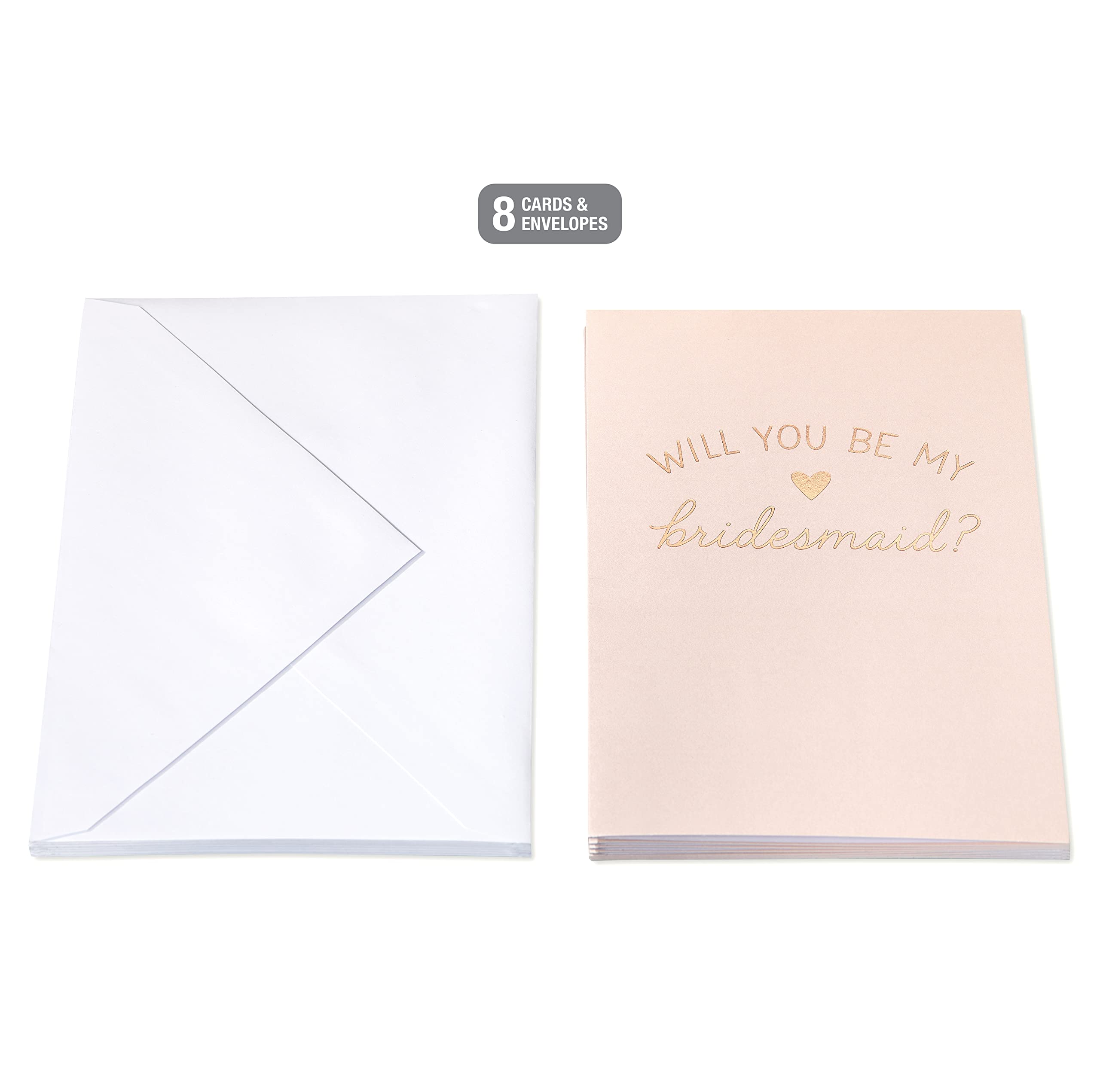 American Greetings Blank Will You Be My Bridesmaid Cards, Red Heart (8-Count) - Image 4