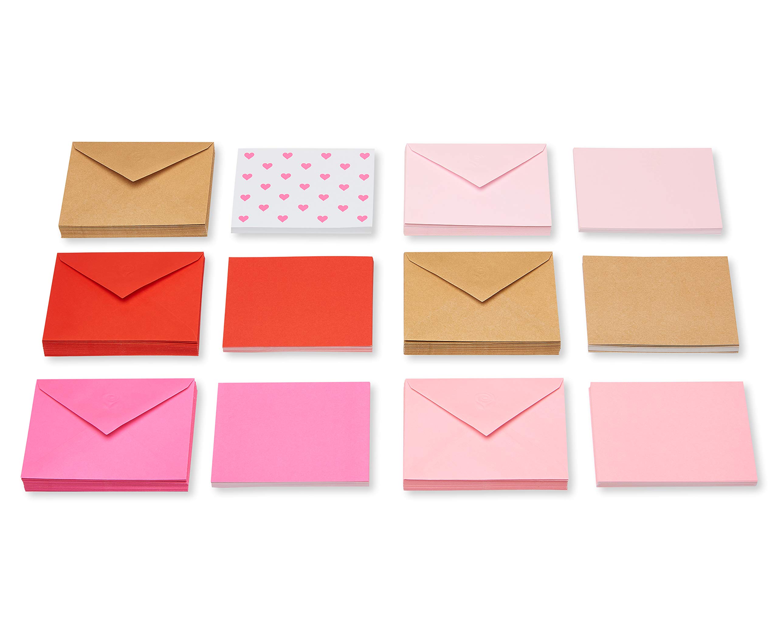 American Greetings Bulk Blank Note Cards with Envelopes, Pink Heart Stationery (200-Count) - Image 2