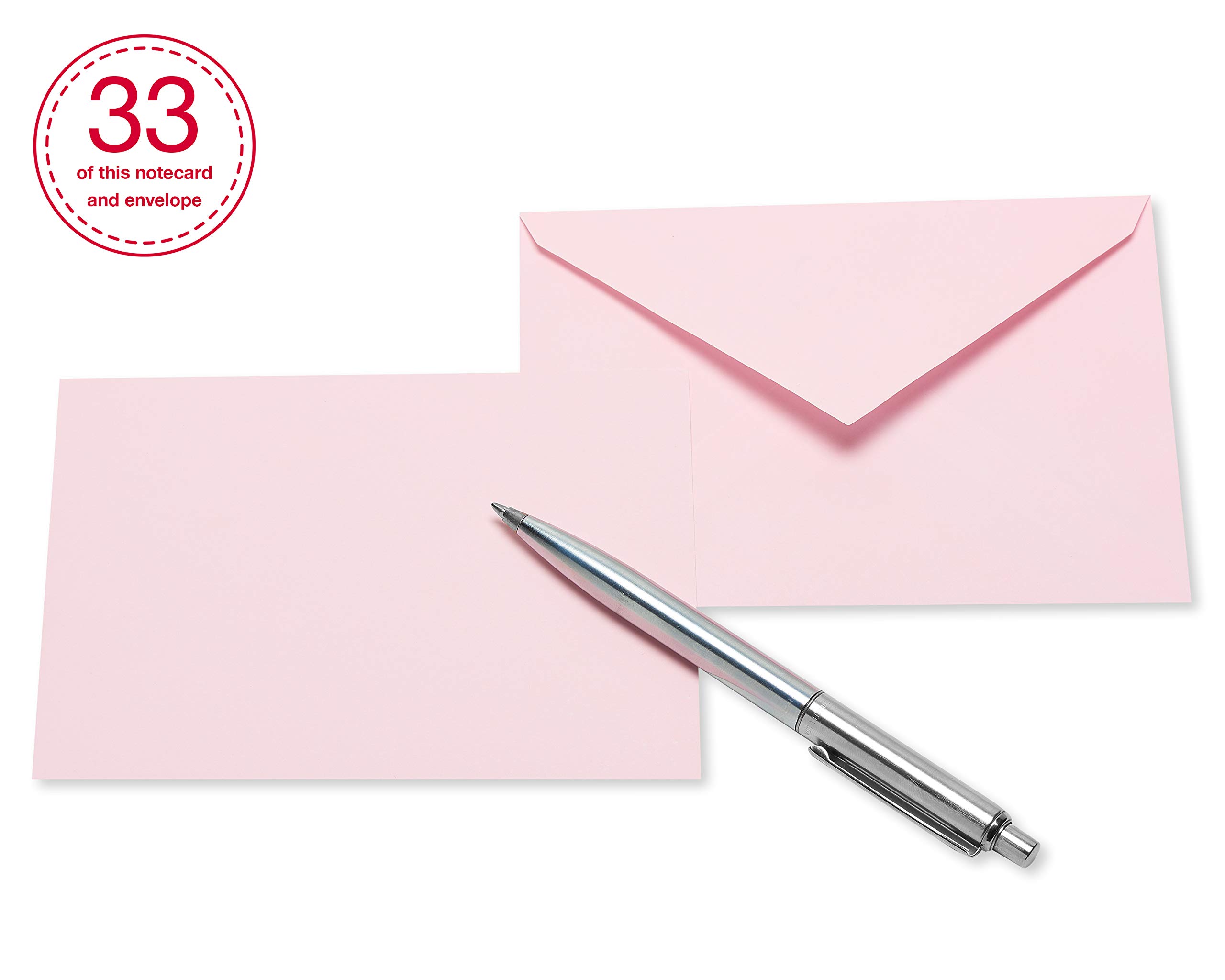American Greetings Bulk Blank Note Cards with Envelopes, Pink Heart Stationery (200-Count) - Image 4