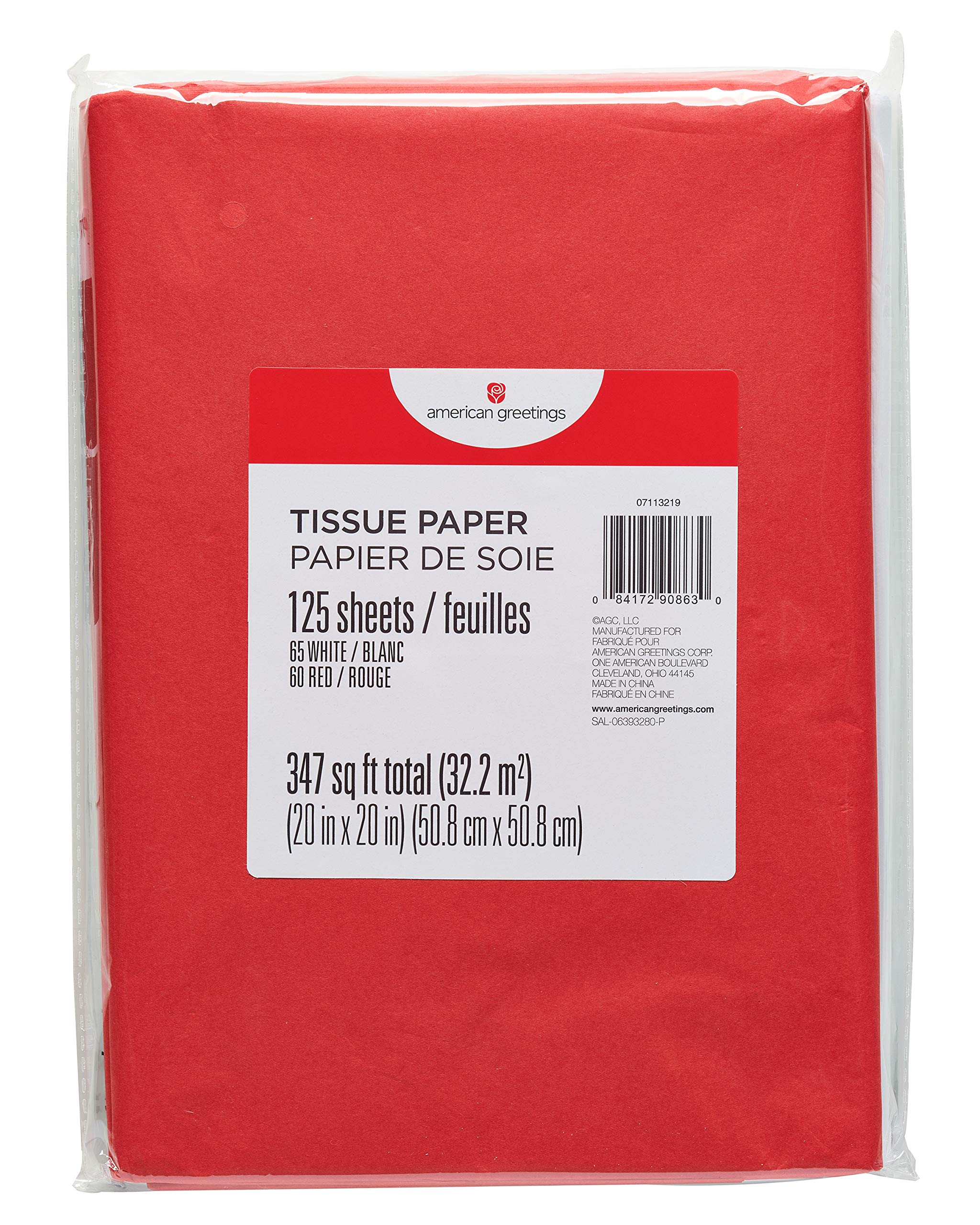 American Greetings Bulk Red and White Tissue Paper (125 Sheets, 20" x 20") for Valentine's Day, Christmas, Birthdays, All Occasions, Gift Bags, Boxes, Crafts, Paper Flowers, Pom Poms, and More - Image 6
