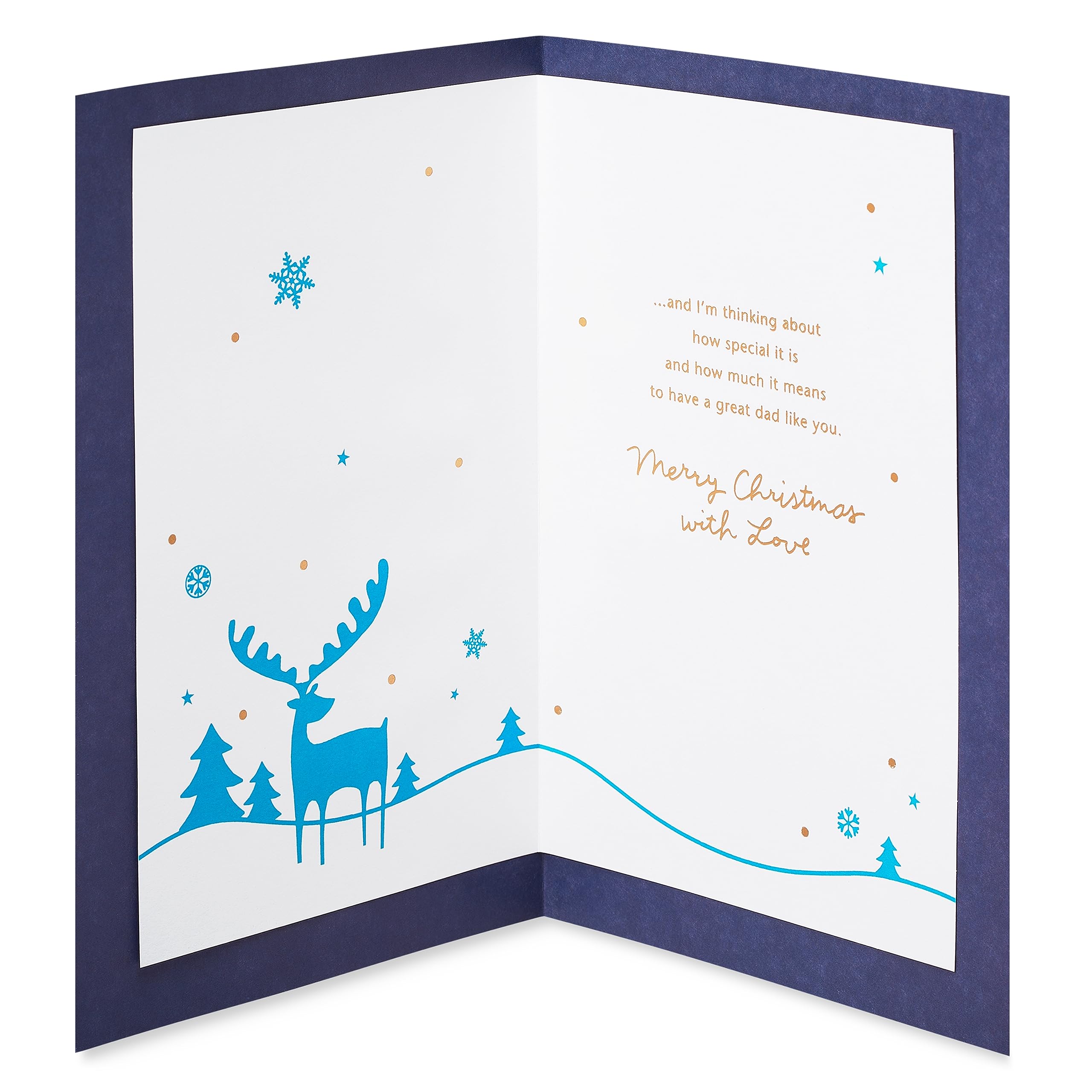 American Greetings Christmas Card for Dad, Reindeer and Winter Scene Holiday Greeting for Father (Family and Love) - Image 2