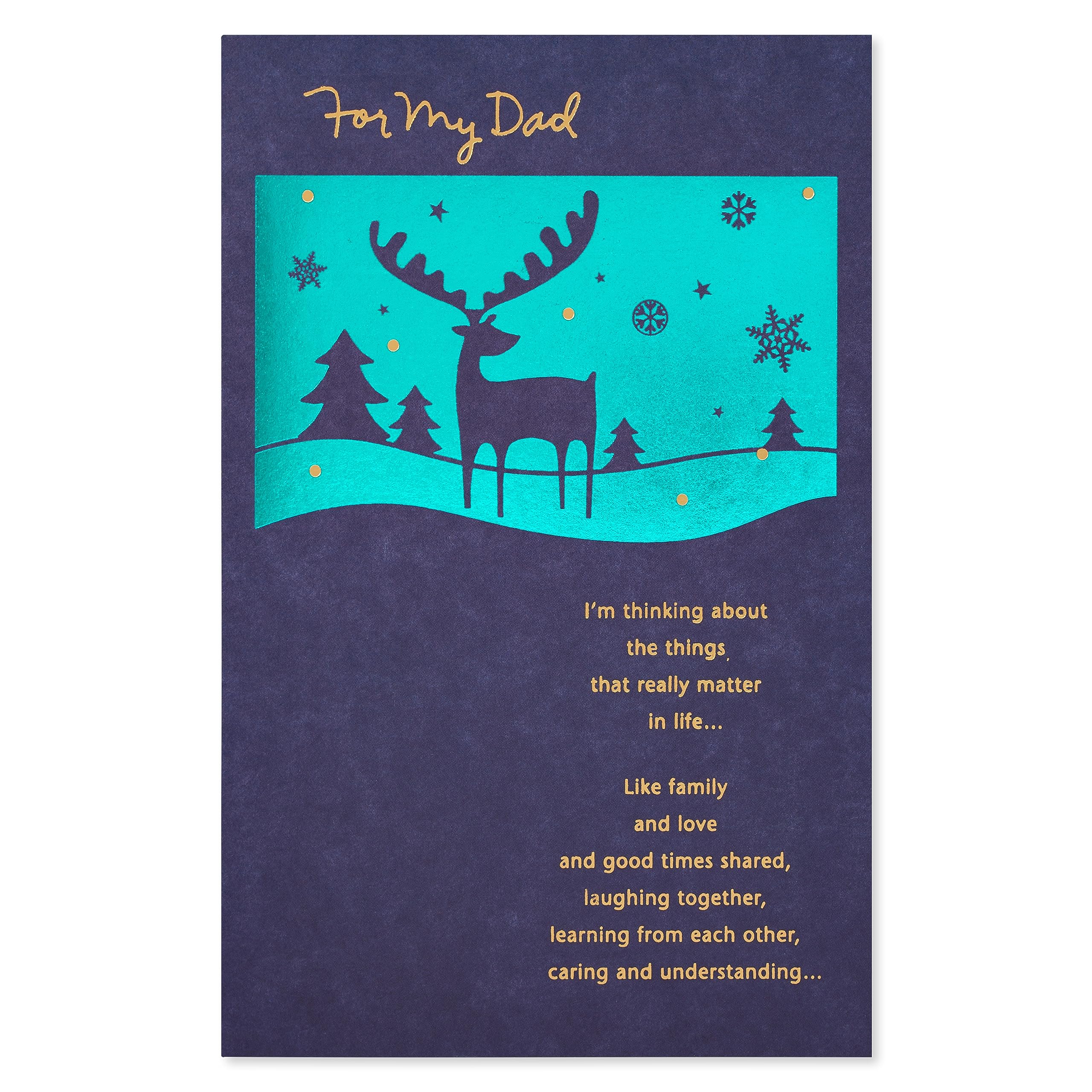 American Greetings Christmas Card for Dad, Reindeer and Winter Scene Holiday Greeting for Father (Family and Love) - Image 4