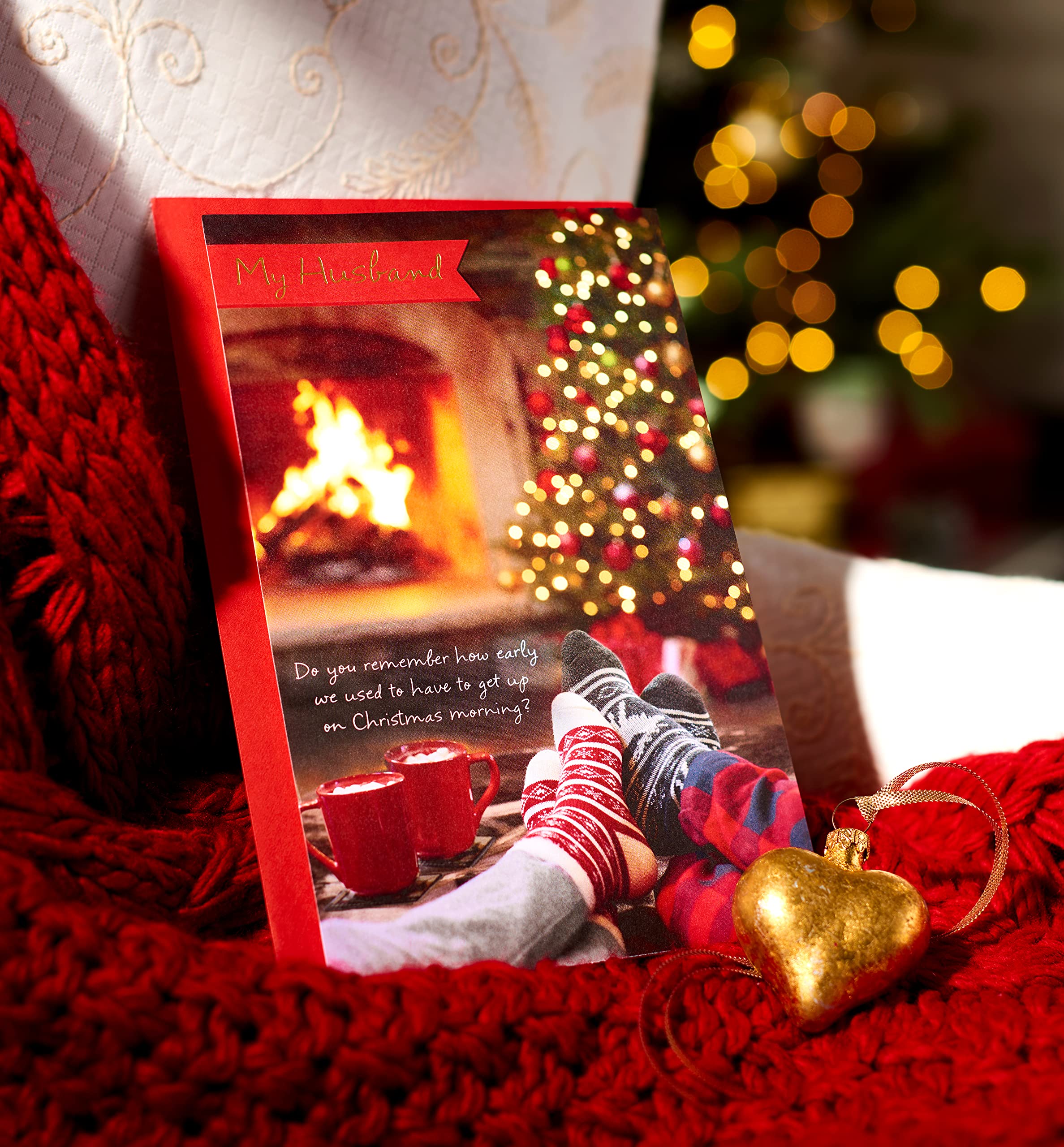 American Greetings Christmas Card for Husband, Romantic Fireside Holiday Greeting for Spouse (Sharing Christmas with You) - Image 7