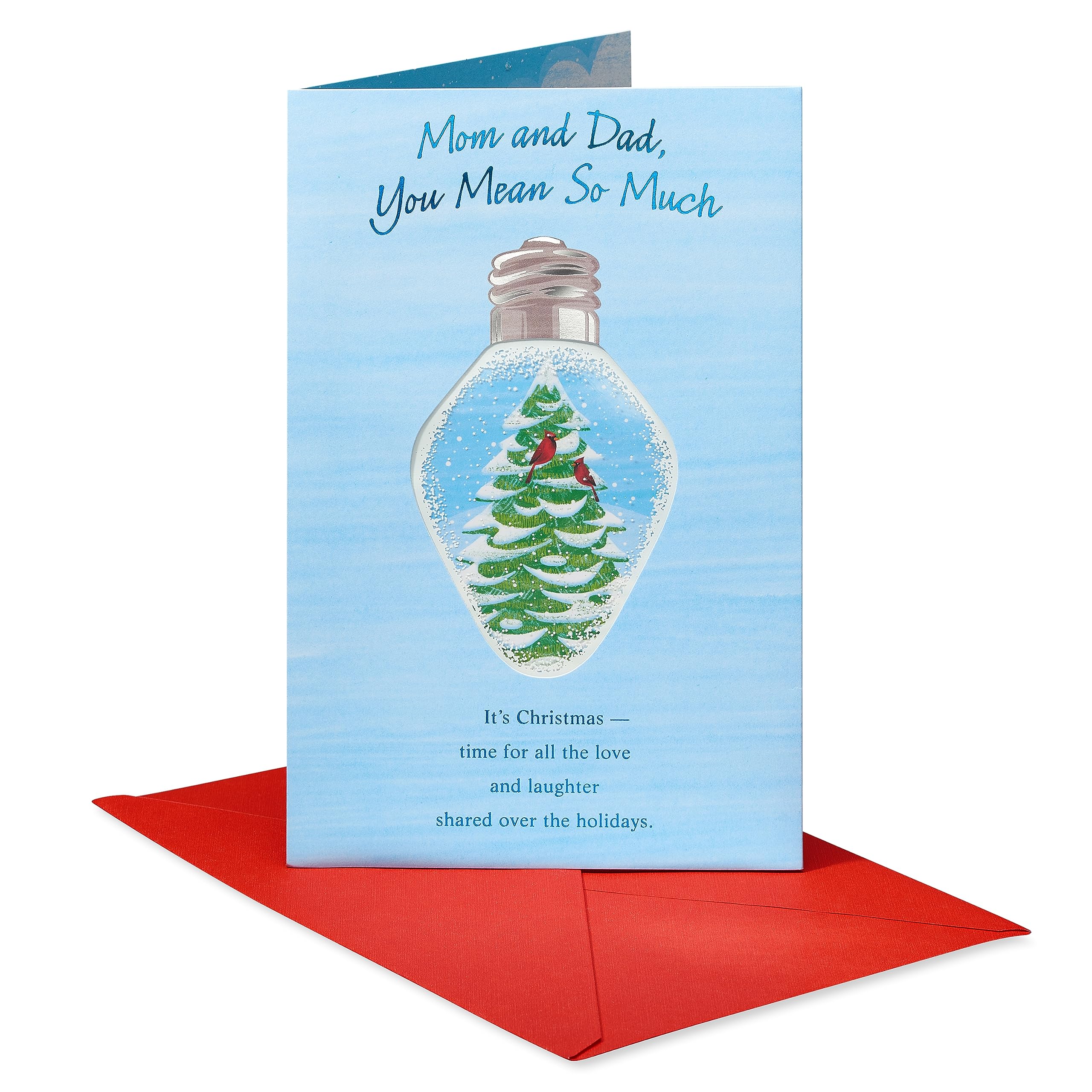 American Greetings Christmas Card for Mom and Dad, Sentimental Holiday Greeting for Parents (Love and Laughter)