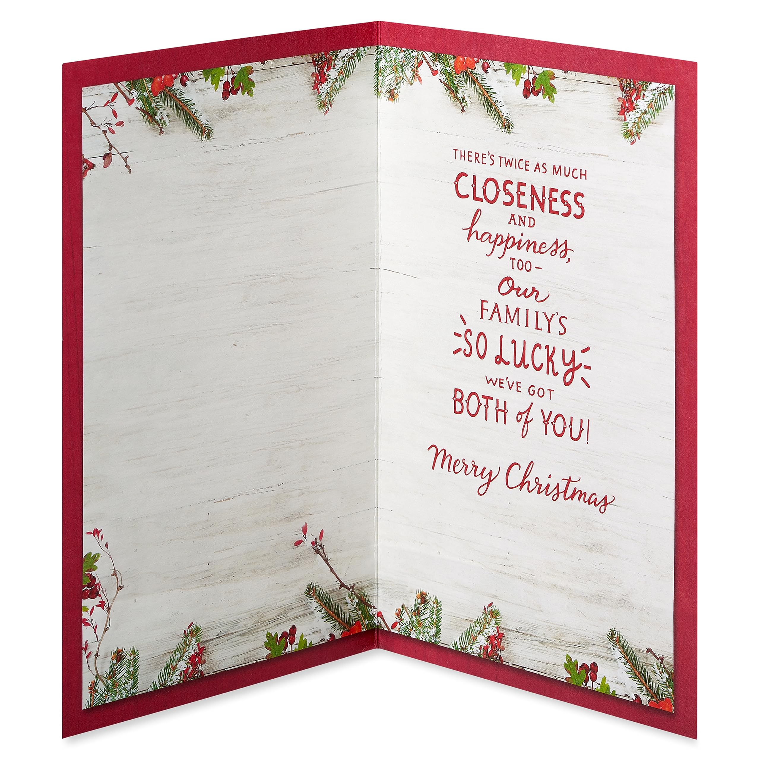 American Greetings Christmas Card for Sister and Brother-in-Law, Festive Holiday Greeting for Sister and Husband, Partner, or Spouse (Twice As Much) - Image 2