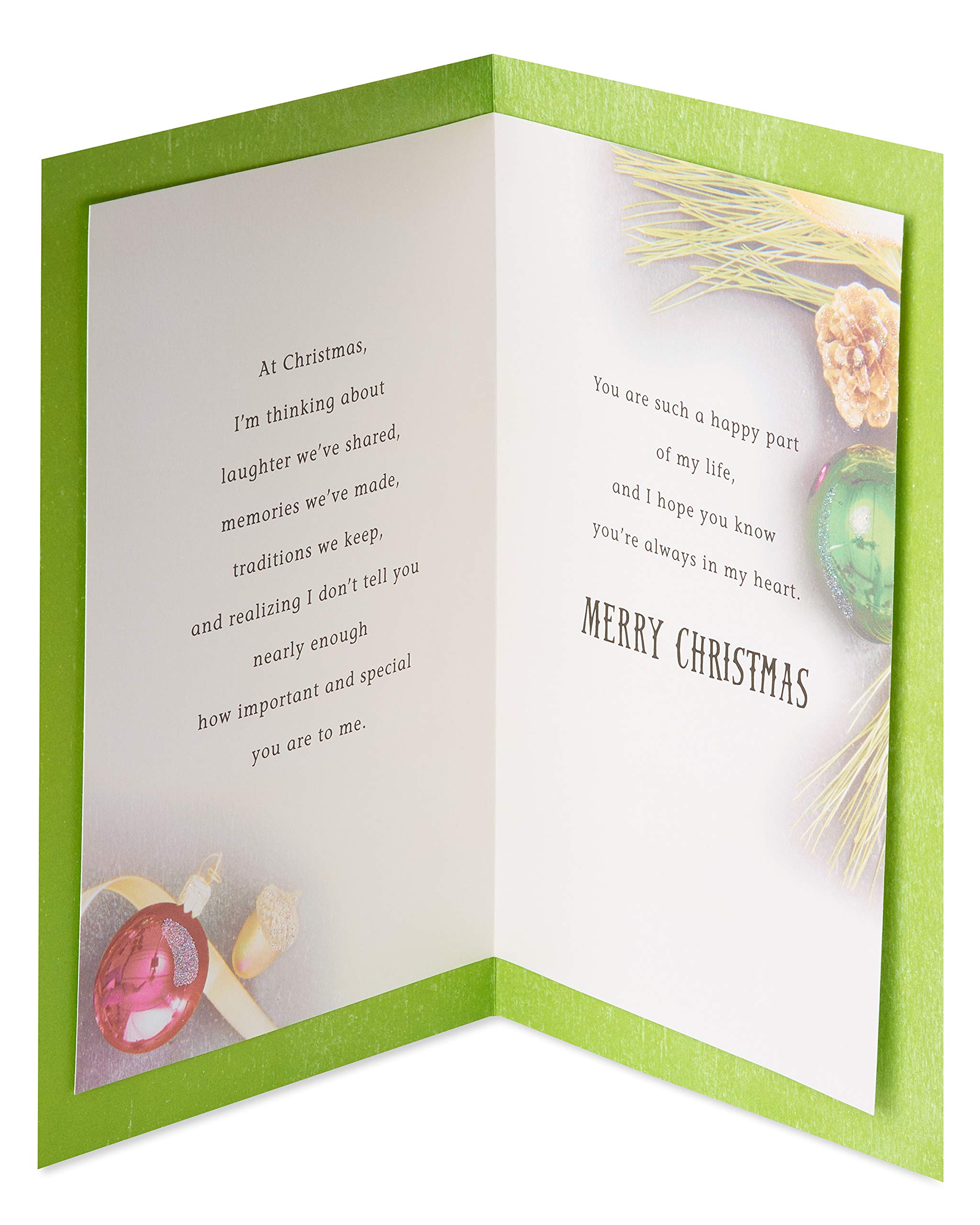 American Greetings Christmas Card for Someone Special, Festive Ornaments and Pine Branches Holiday Greeting for Friend (Special To Me) - Image 2