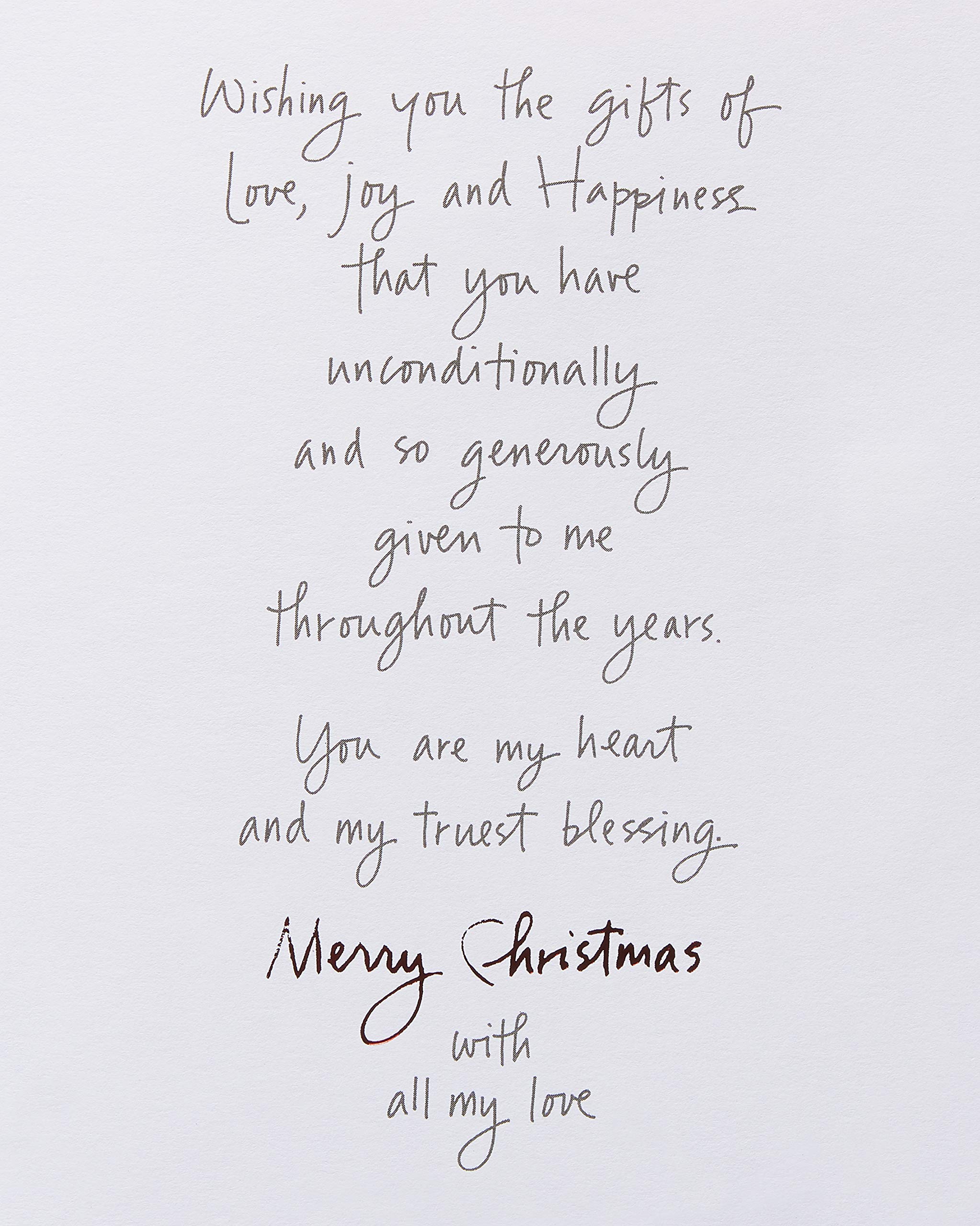 American Greetings Christmas Card for Wife, Romantic Holiday Greeting with Hearts and Ribbon (My Truest Blessing) - Image 3