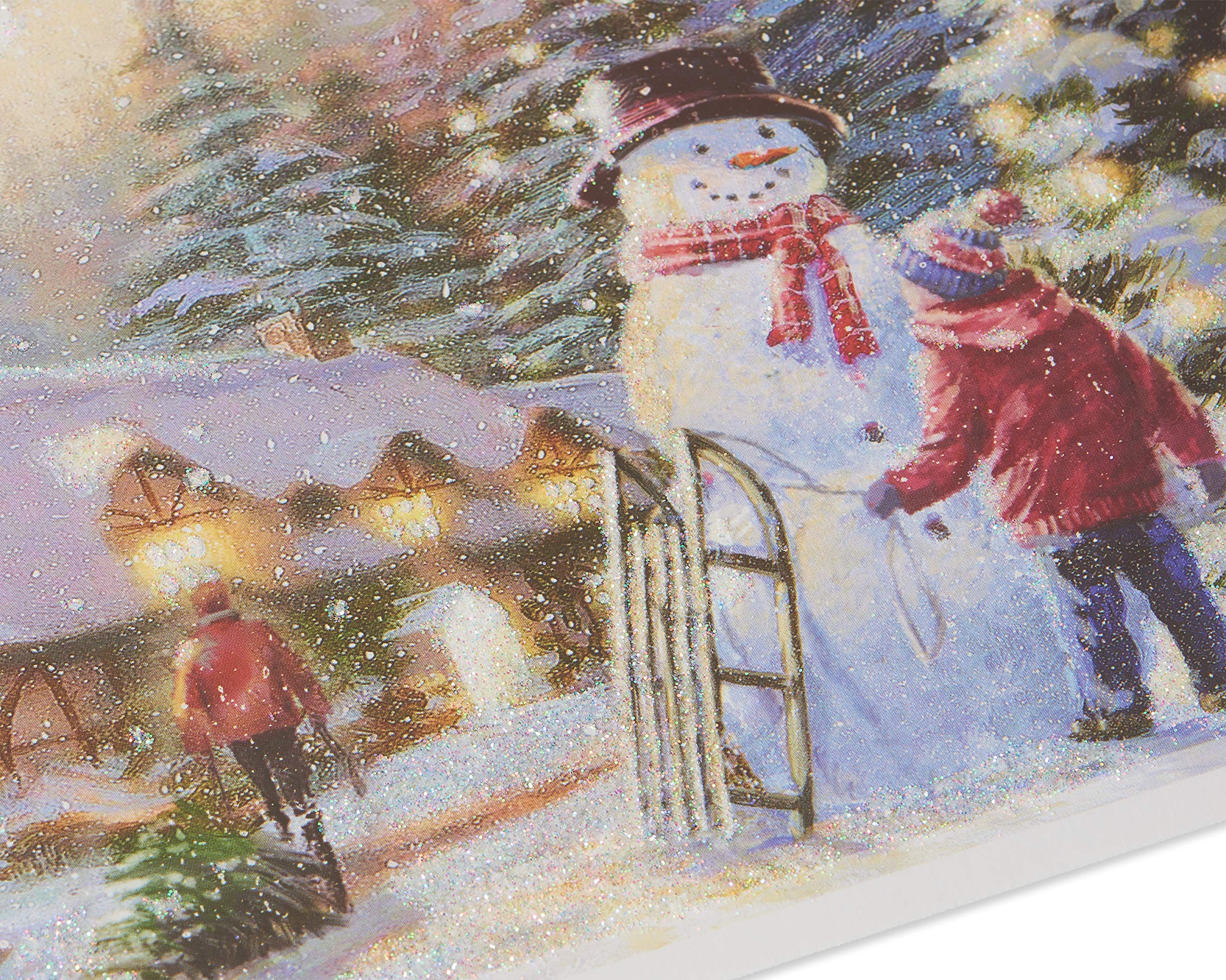 American Greetings Christmas Cards Boxed with Envelopes, Outdoor Kids and Snowman (12-Count) - Image 4