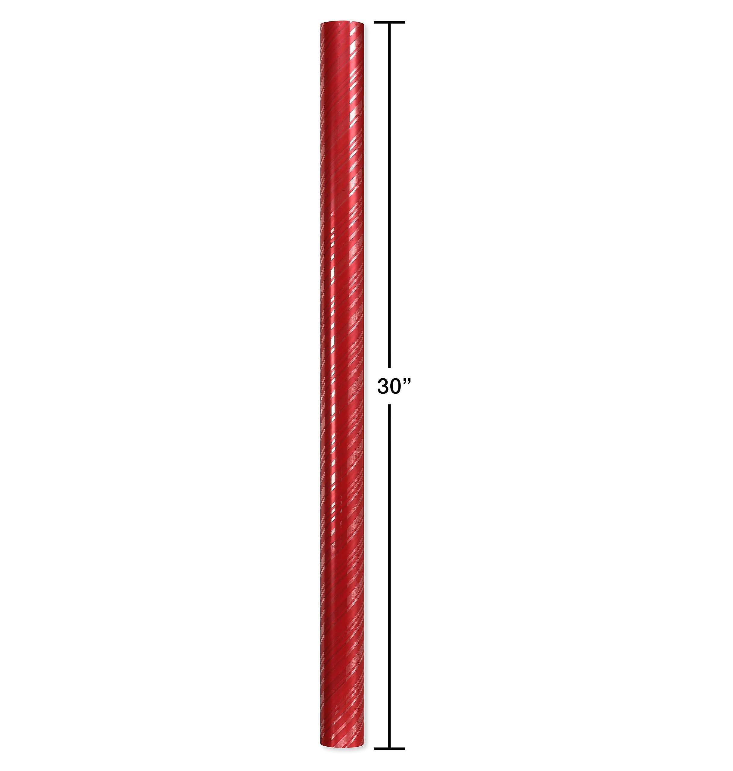 American Greetings Christmas Cellophane Wrap Rolls for Cookie Trays, Gift Baskets, or Presents, Plastic Gift Wrap Film (75 sq. ft., 3 Rolls-30 in. x 10 ft.) Clear, Red Stripes, Silver Gold Polka Dots - Image 6