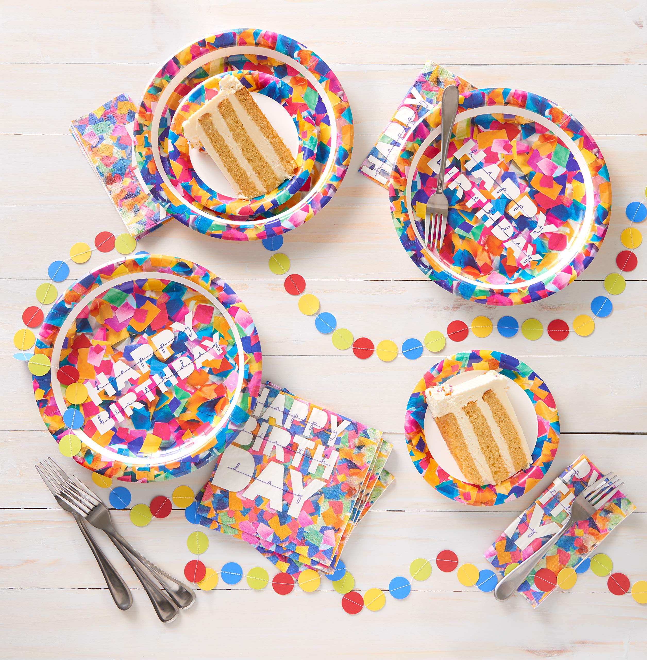 American Greetings Confetti Birthday Party Supplies, 16 oz. Reusable Plastic Cups (8-Count) - Image 3