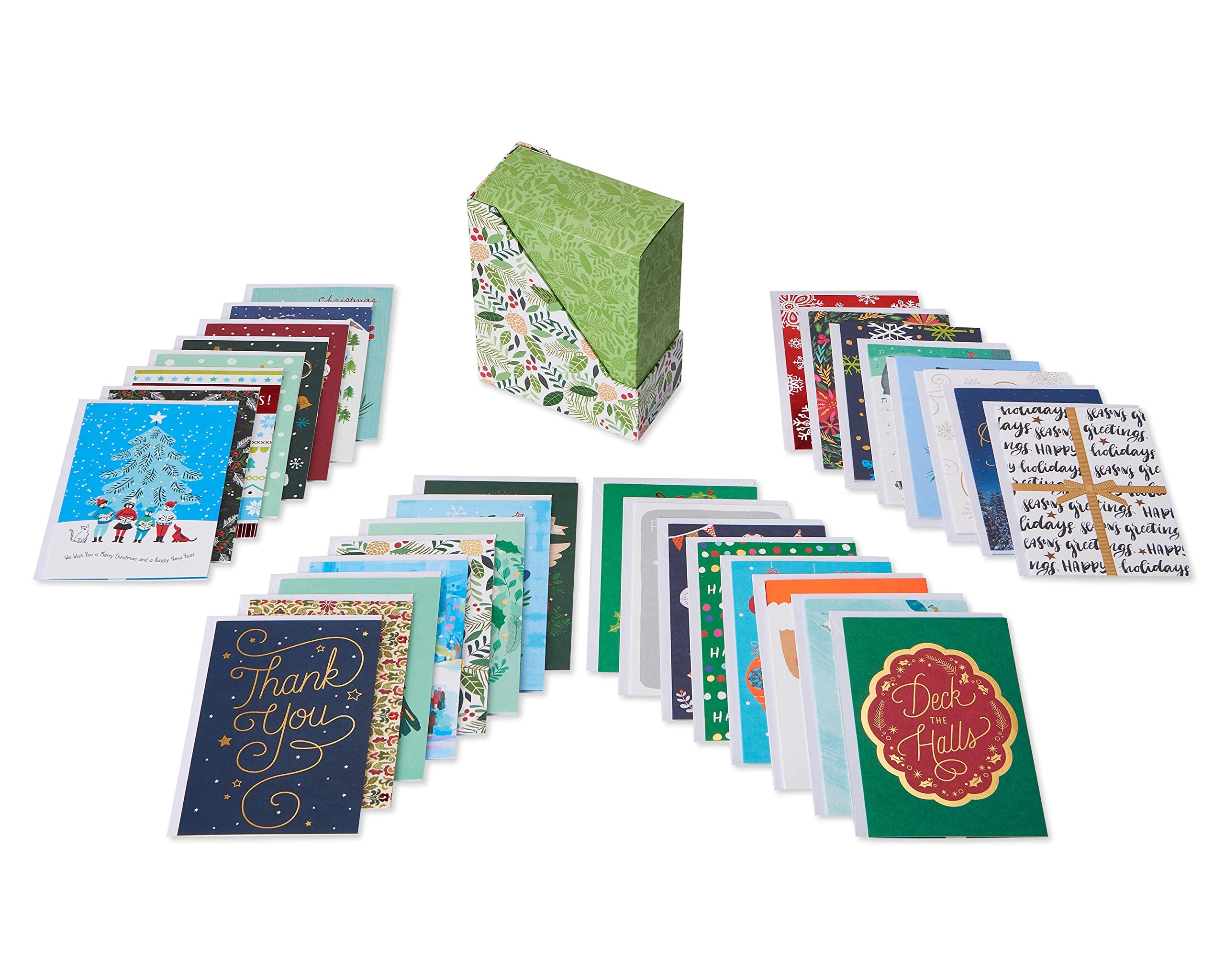 American Greetings Deluxe Christmas and Holiday Cards with Keepsake Box, Cheerful Variety (32-Count) - Image 6