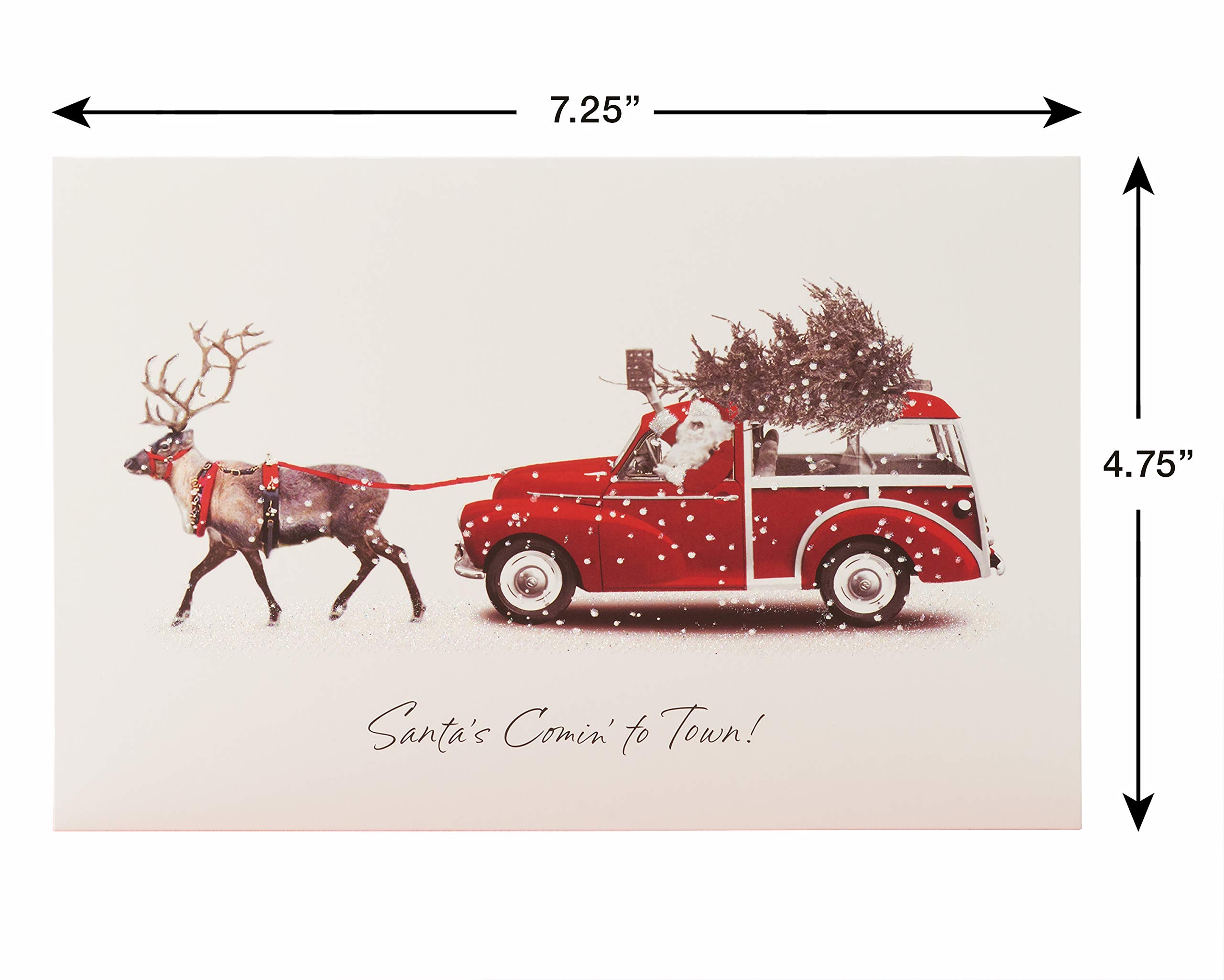American Greetings Deluxe Christmas Cards Boxed with Envelopes, Wonderful Christmas, Deer Pulling Station Wagon (14-Count) - Image 7