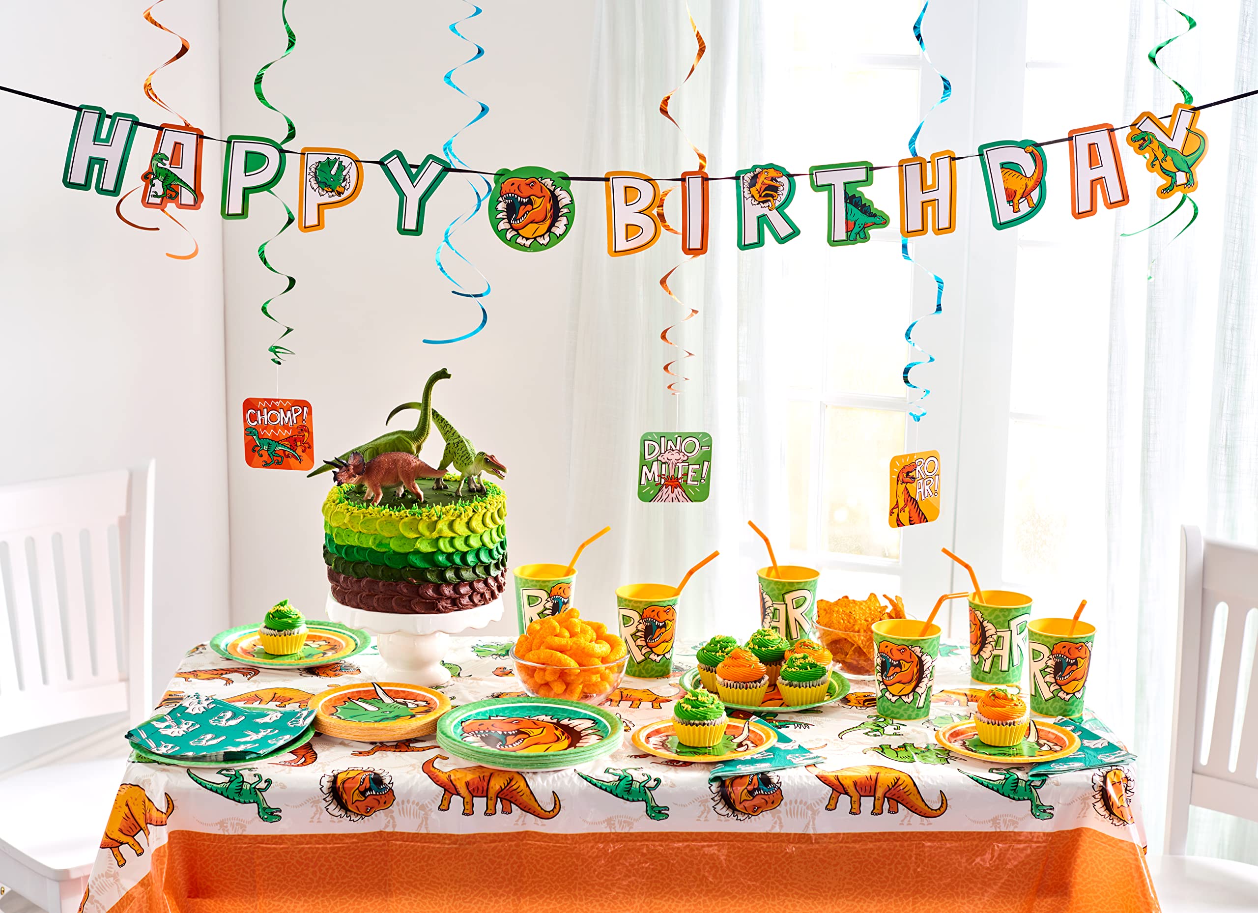 American Greetings Dinosaur Birthday Party Supplies, Banner Kit (7-Pieces) - Image 3