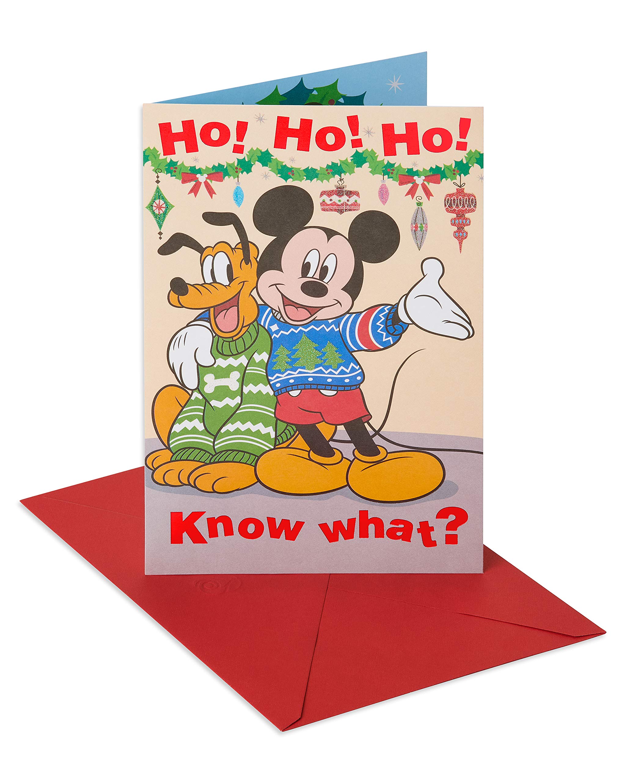 American Greetings Disney Christmas Card for Kids (Mickey Mouse, Santa's Nice List)