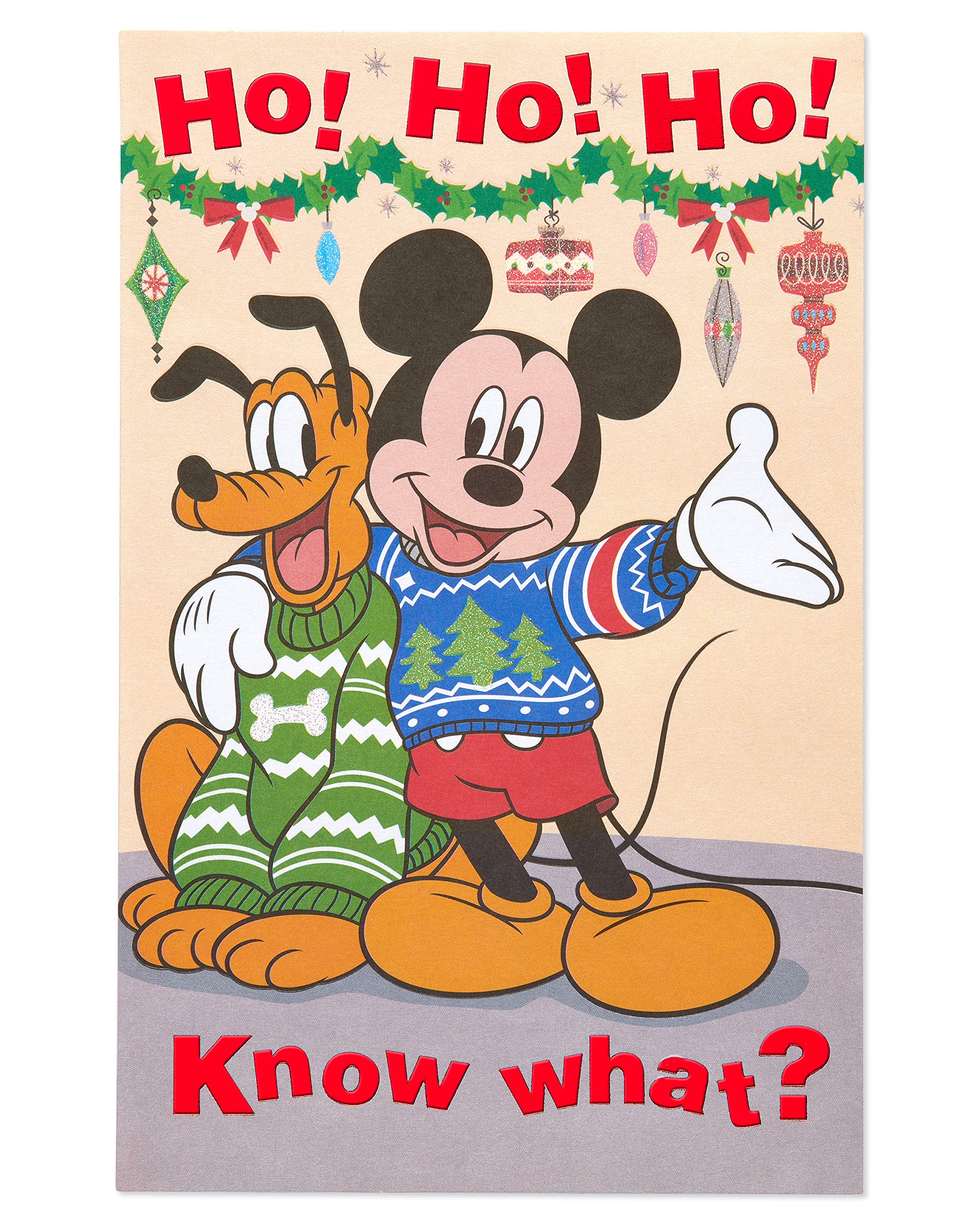 American Greetings Disney Christmas Card for Kids (Mickey Mouse, Santa's Nice List) - Image 4