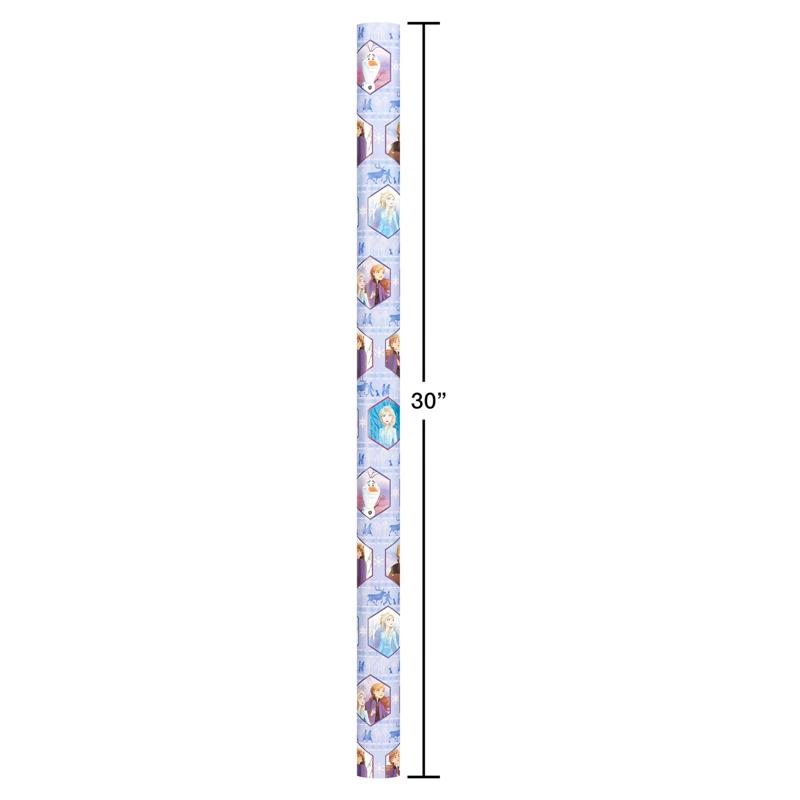 American Greetings Disney Frozen Wrapping Paper Roll for Christmas, Birthdays, or Any Occasion, Elsa and Anna Holiday Gift Wrap (75 sq. ft., 1 Reversible Roll) Light Blue and Purple, Olaf, Kristoff - Image 5