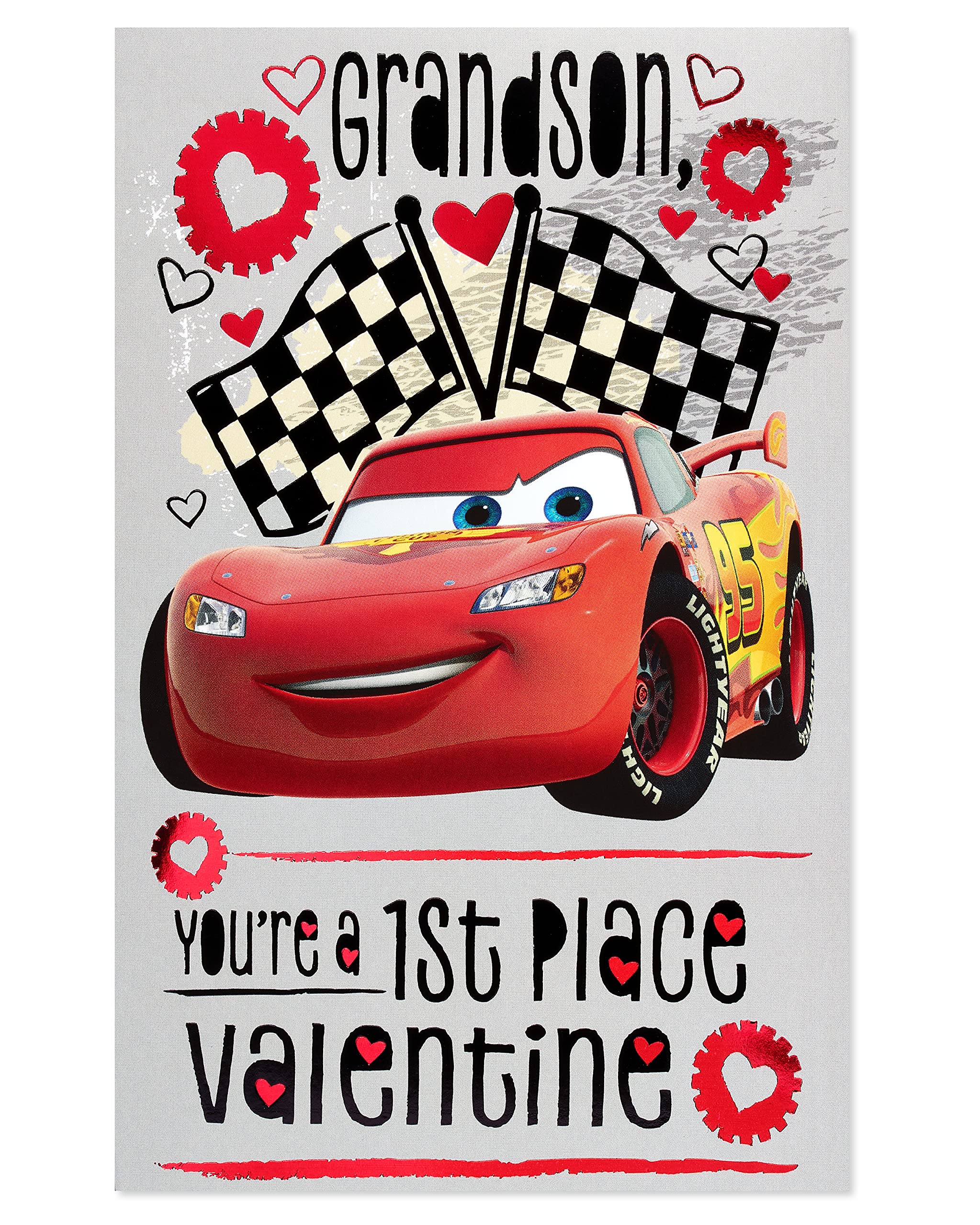 American Greetings Disney Valentines Day Card for Grandson (Racing In With Lots of Love) - Image 4