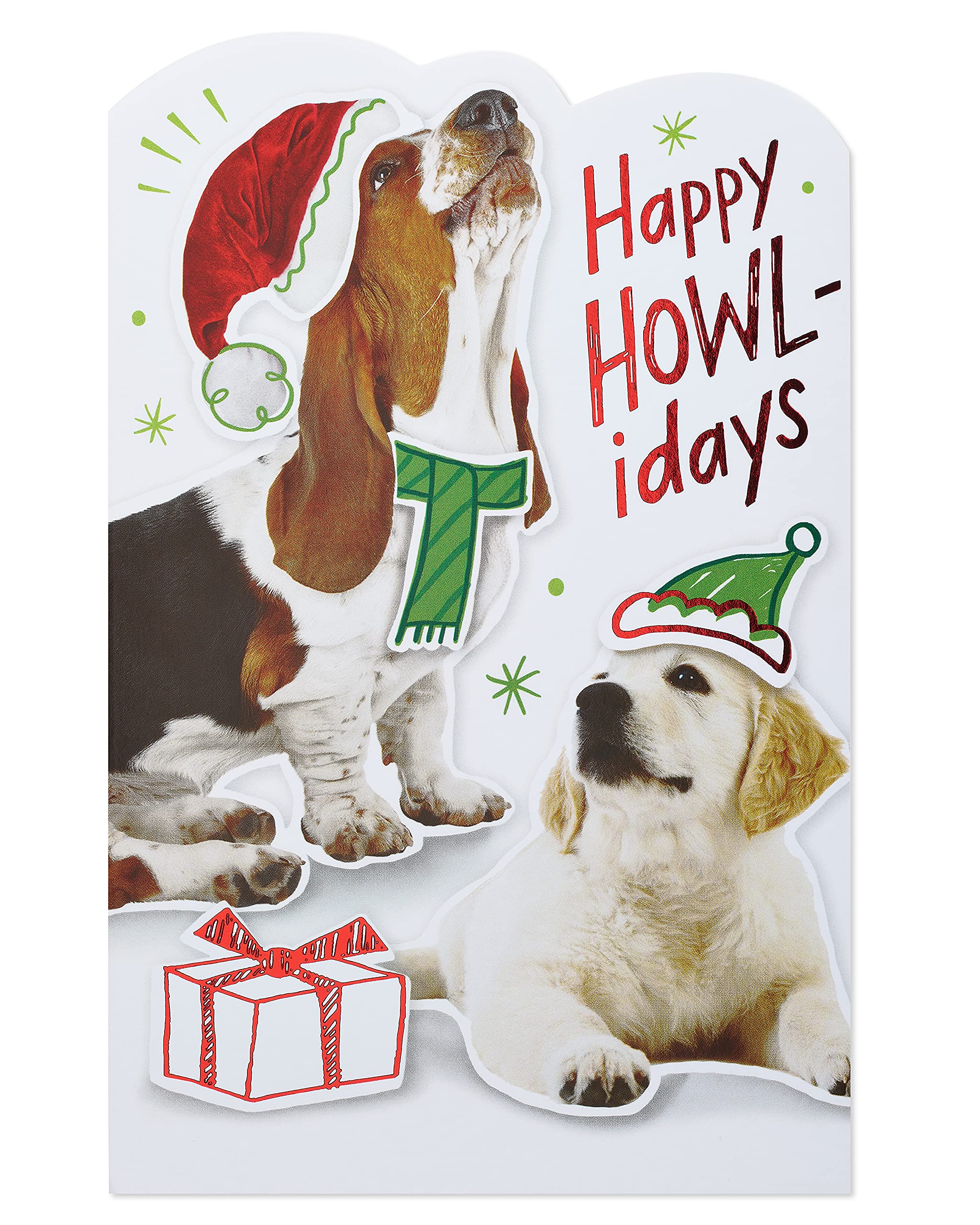 American Greetings Dog Christmas Card (Happy Howl-idays!) - Image 4