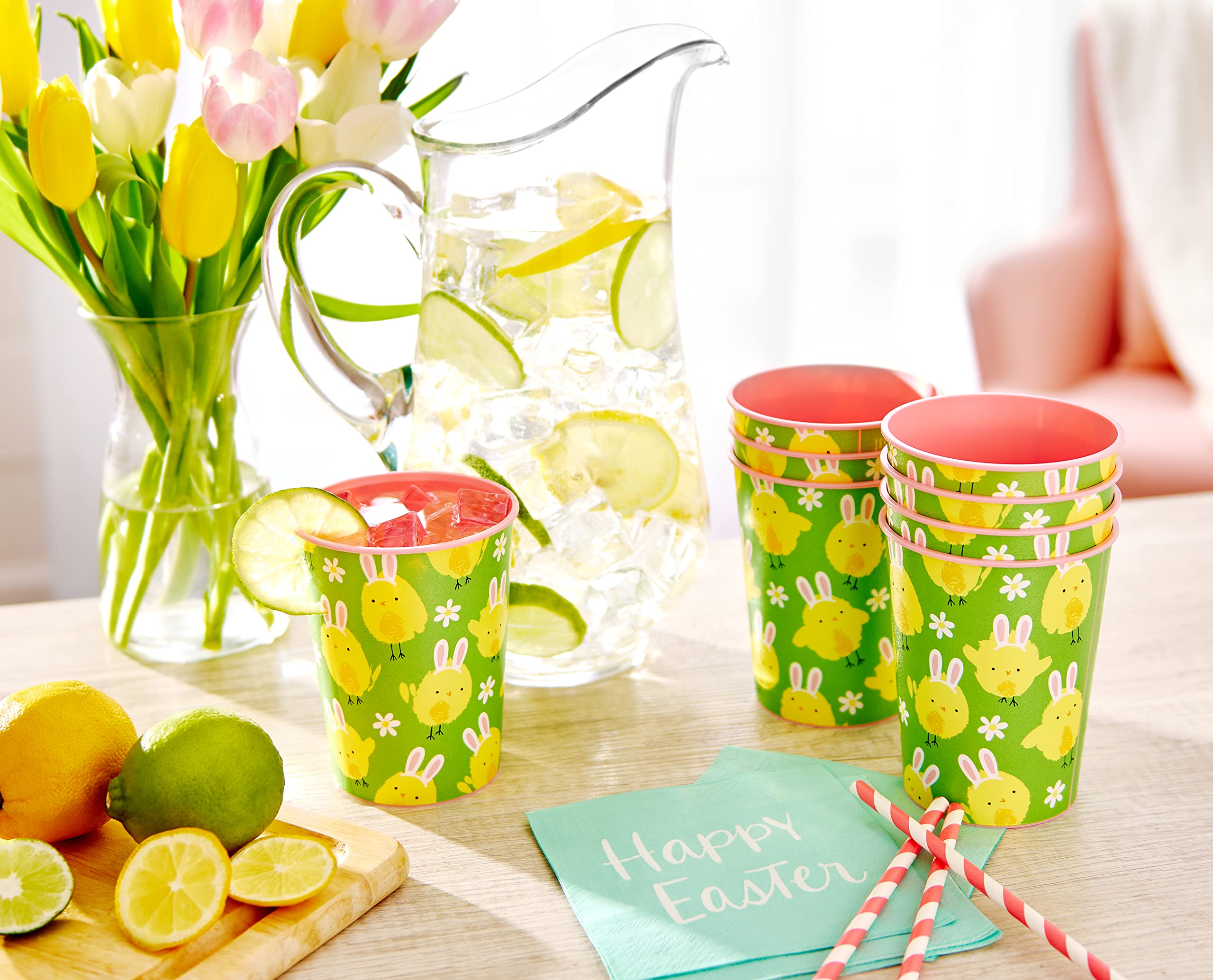 American Greetings Easter Party Supplies, 16 oz. Reusable Plastic Cups (8-Count) - Image 3