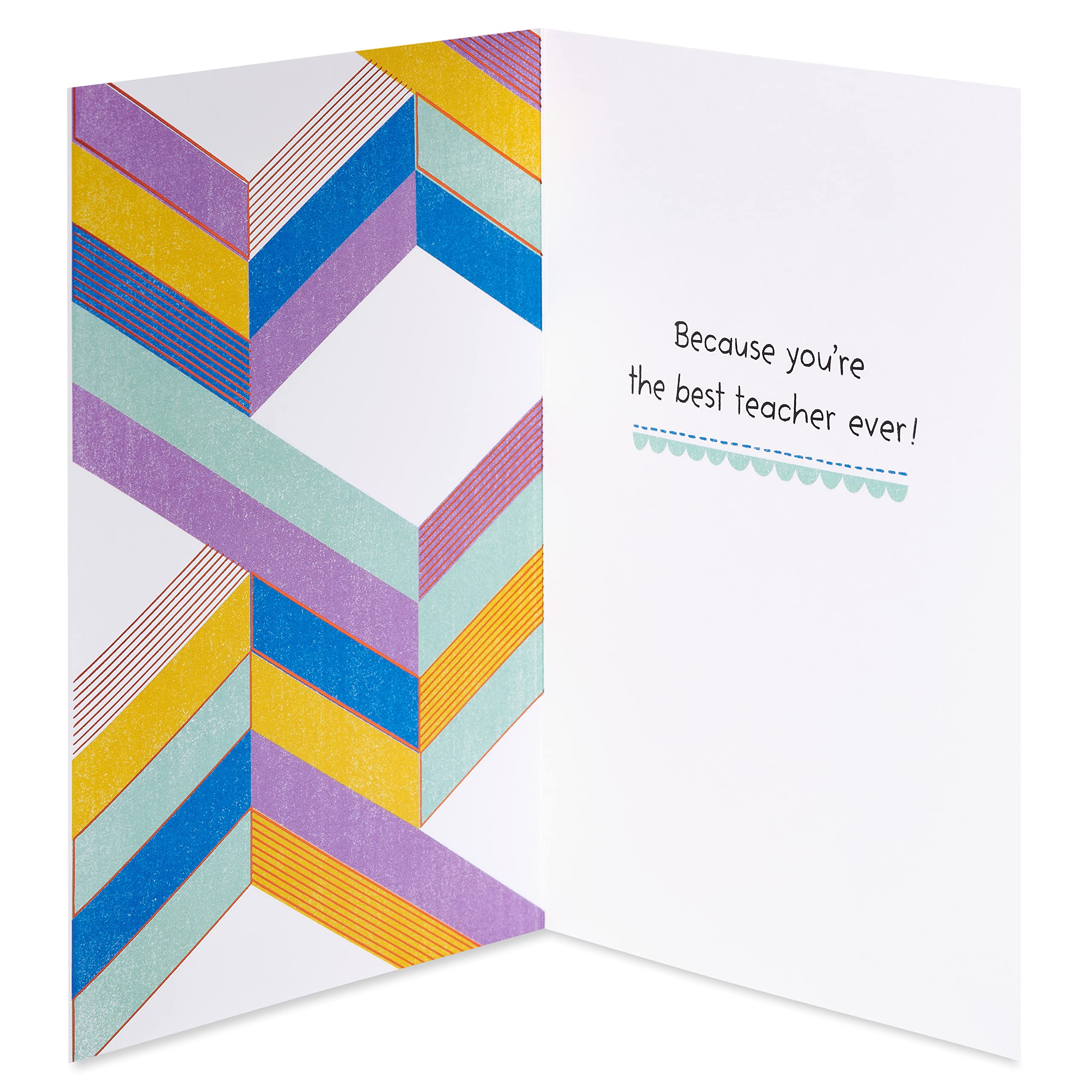 American Greetings Fill In The Blank Thank You Card for Teacher (Best Teacher Ever!) - Image 2