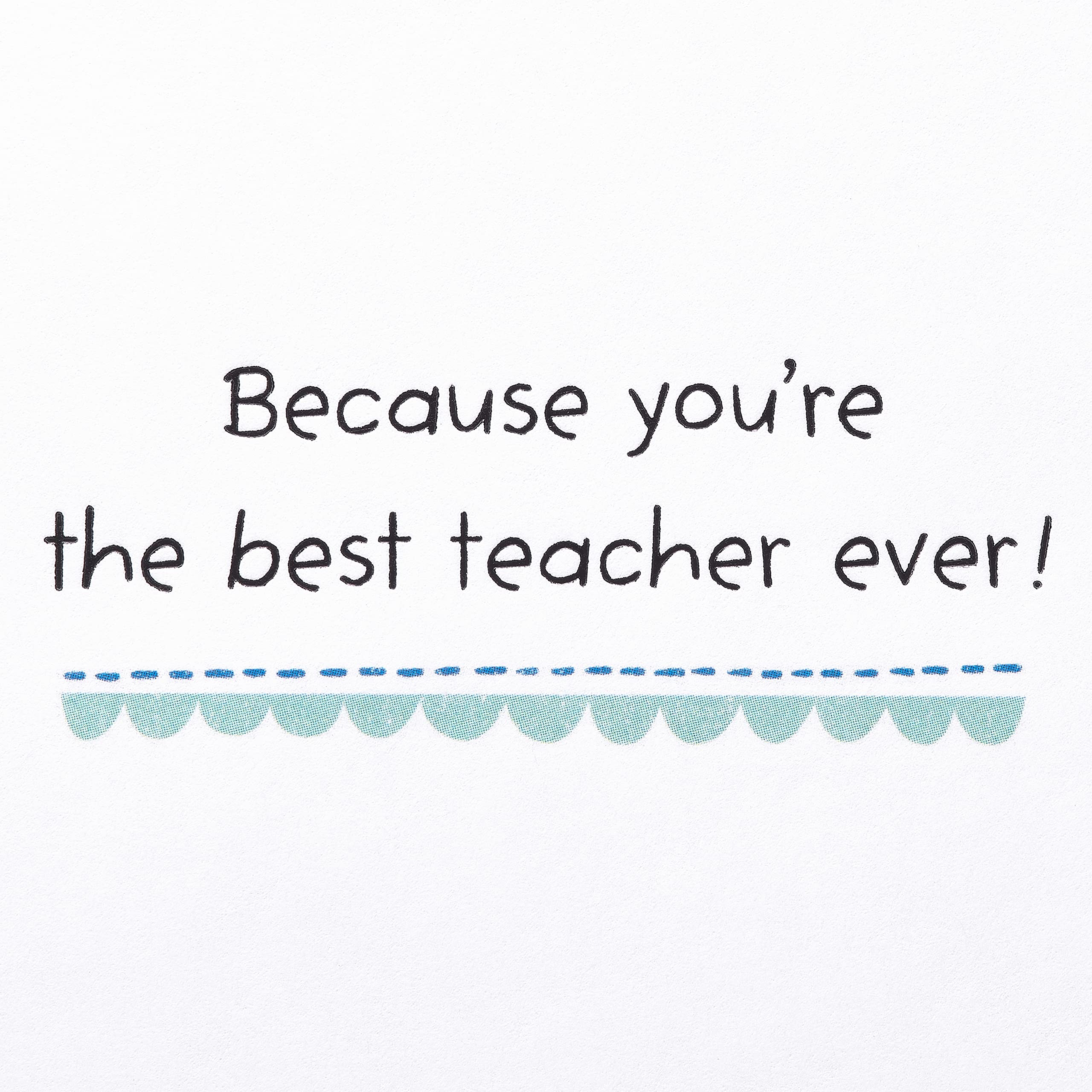 American Greetings Fill In The Blank Thank You Card for Teacher (Best Teacher Ever!) - Image 3