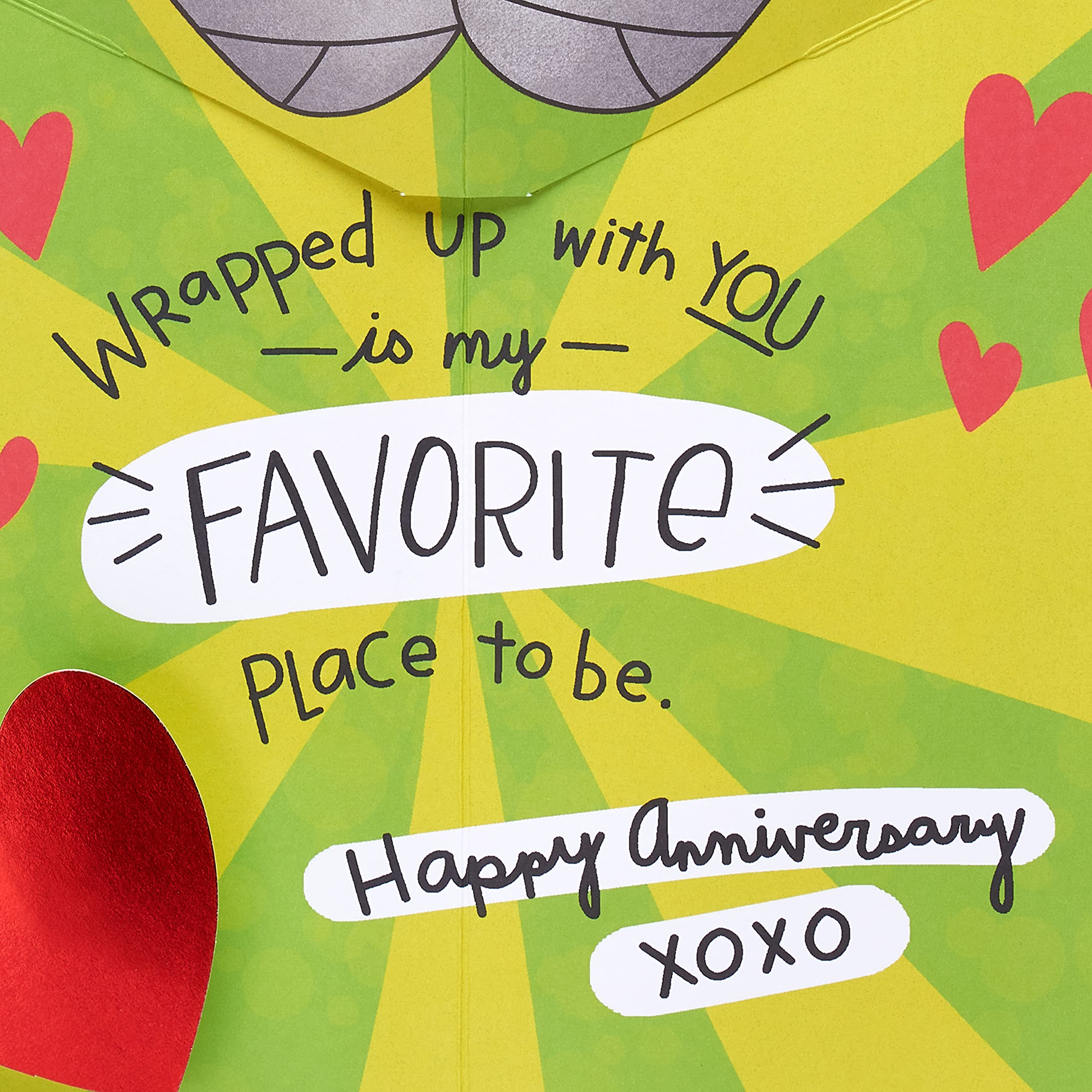 American Greetings Funny Anniversary Card for Husband, Wife, Boyfriend, Girlfriend or Significant Other (Wrapped Up With You) - Image 3