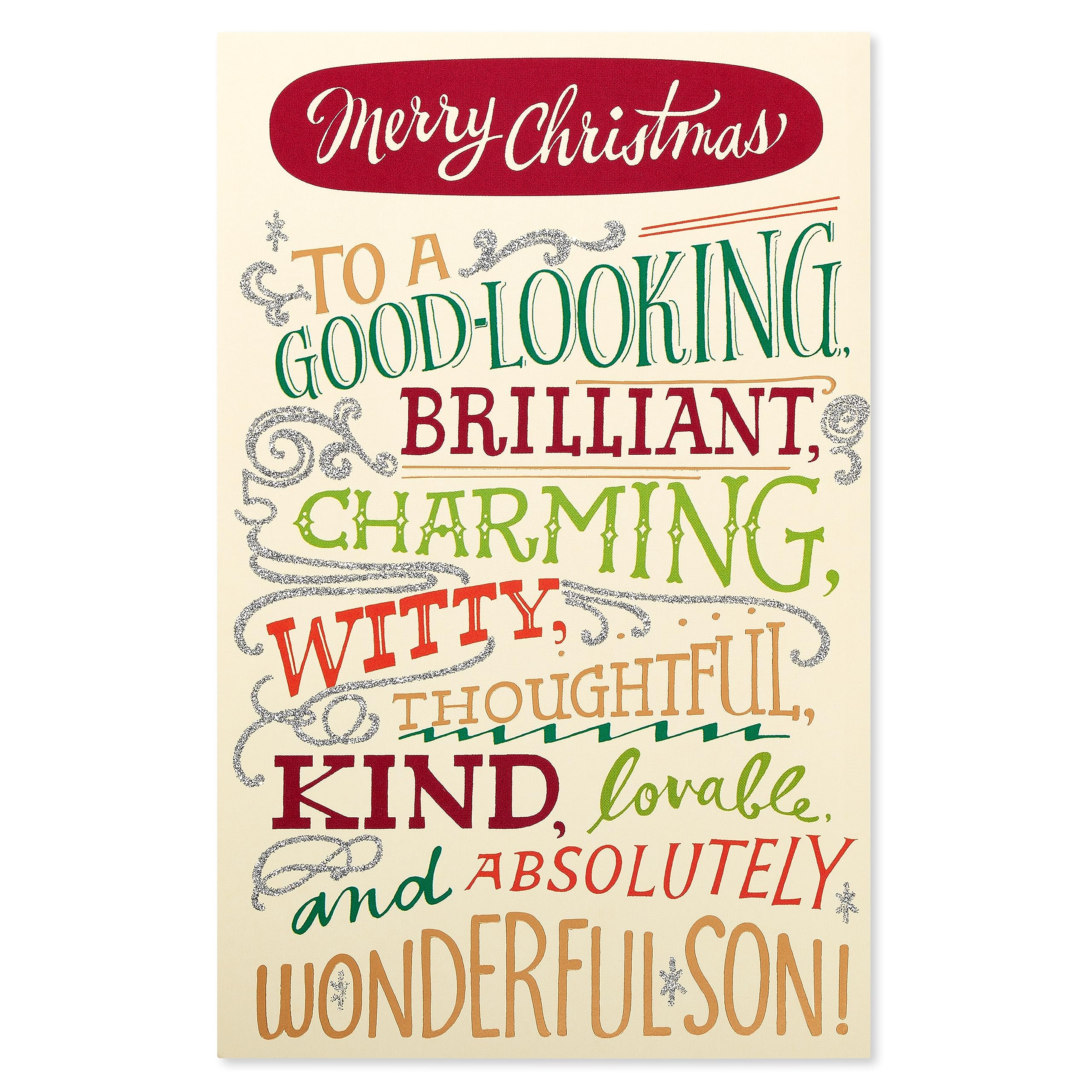 American Greetings Funny Christmas Card for Son, Silly Holiday Greeting from Parents for Son (Wonderful Traits) - Image 4