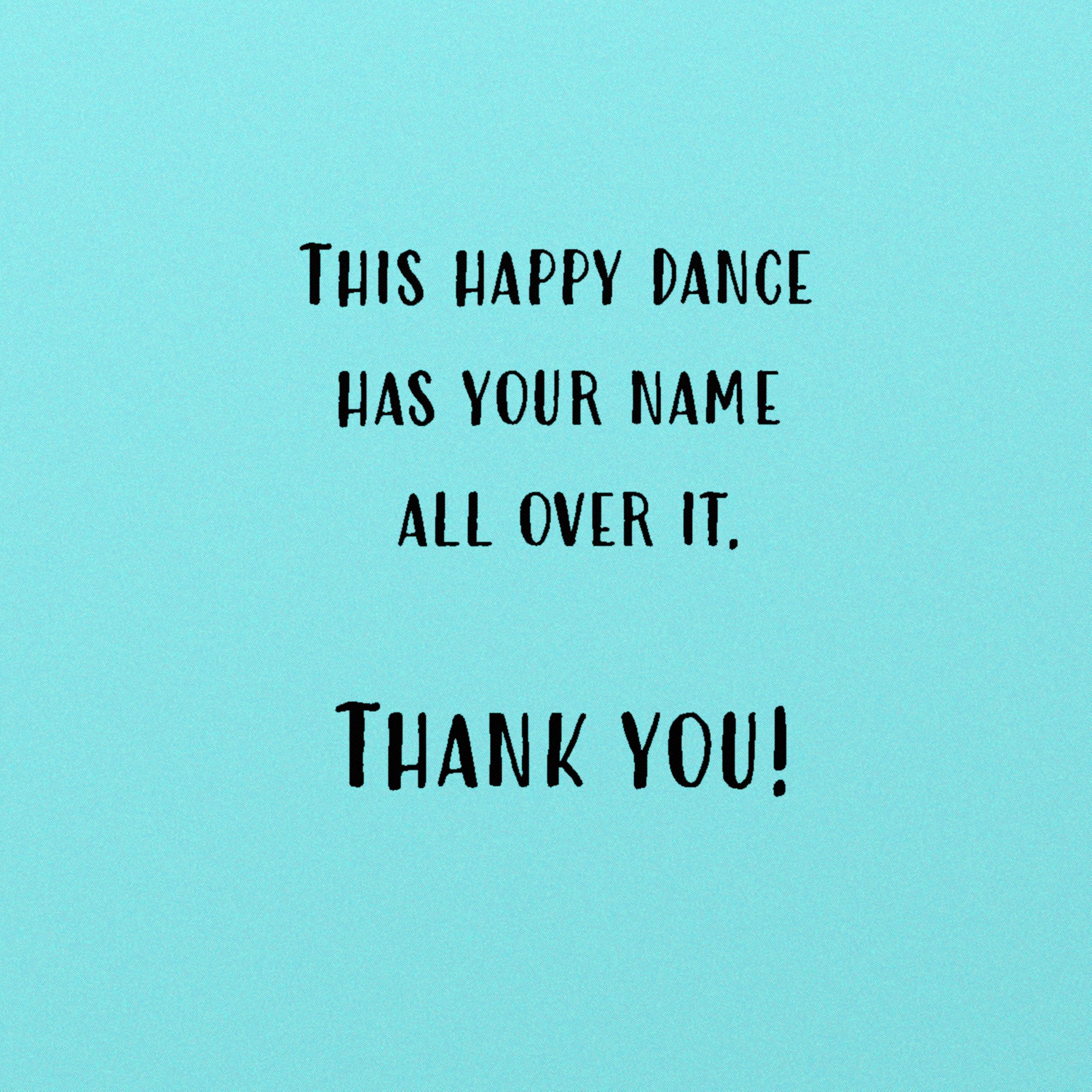 American Greetings Funny Thank You Card, Silly Gratitude Card (Happy Dance) - Image 3