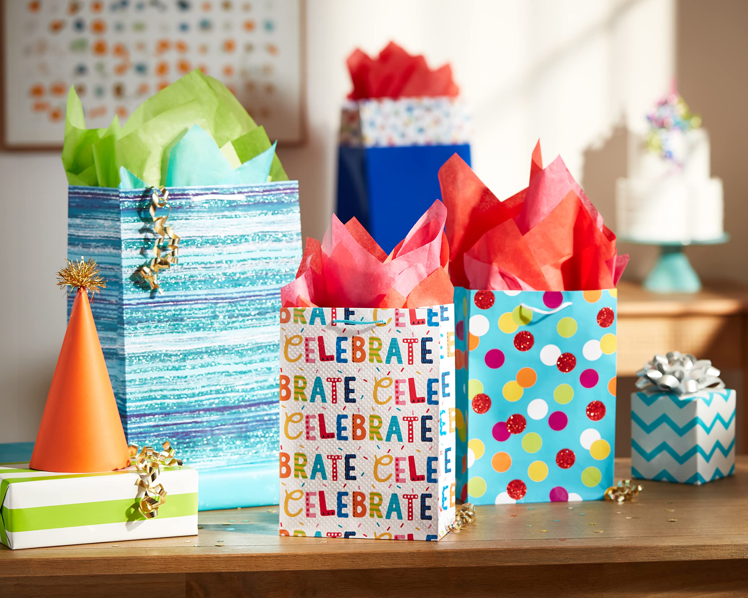 American Greetings Gift Bag Assortment for Birthdays, Weddings, Baby or Bridal Showers (6 Bags, 2 Large 13", 1 Wide 10", and 3 Medium 10") - Image 7