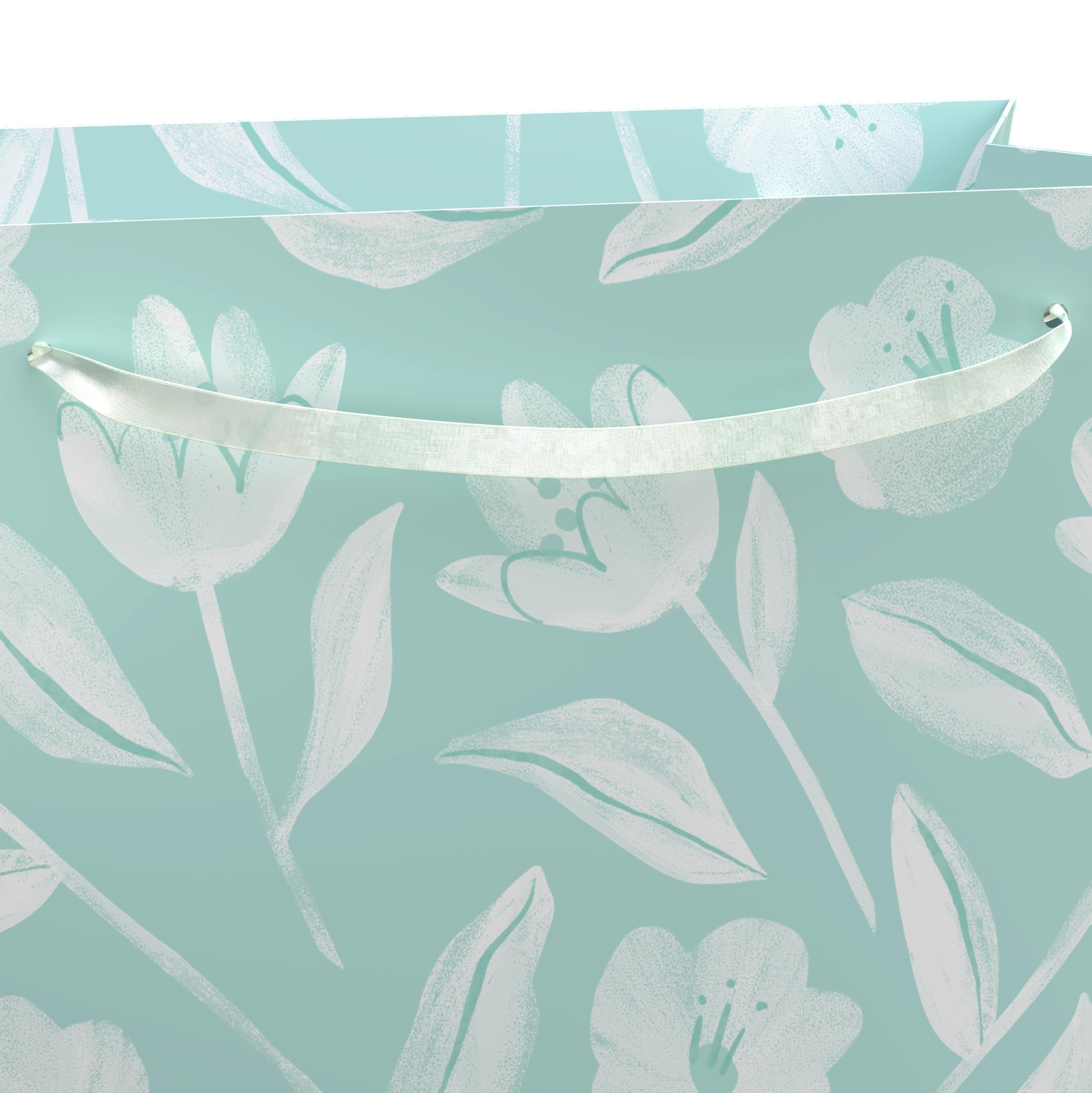 American Greetings Gift Bag for Floral Bouquet with Handles for All Occasion, Green Floral - Image 4