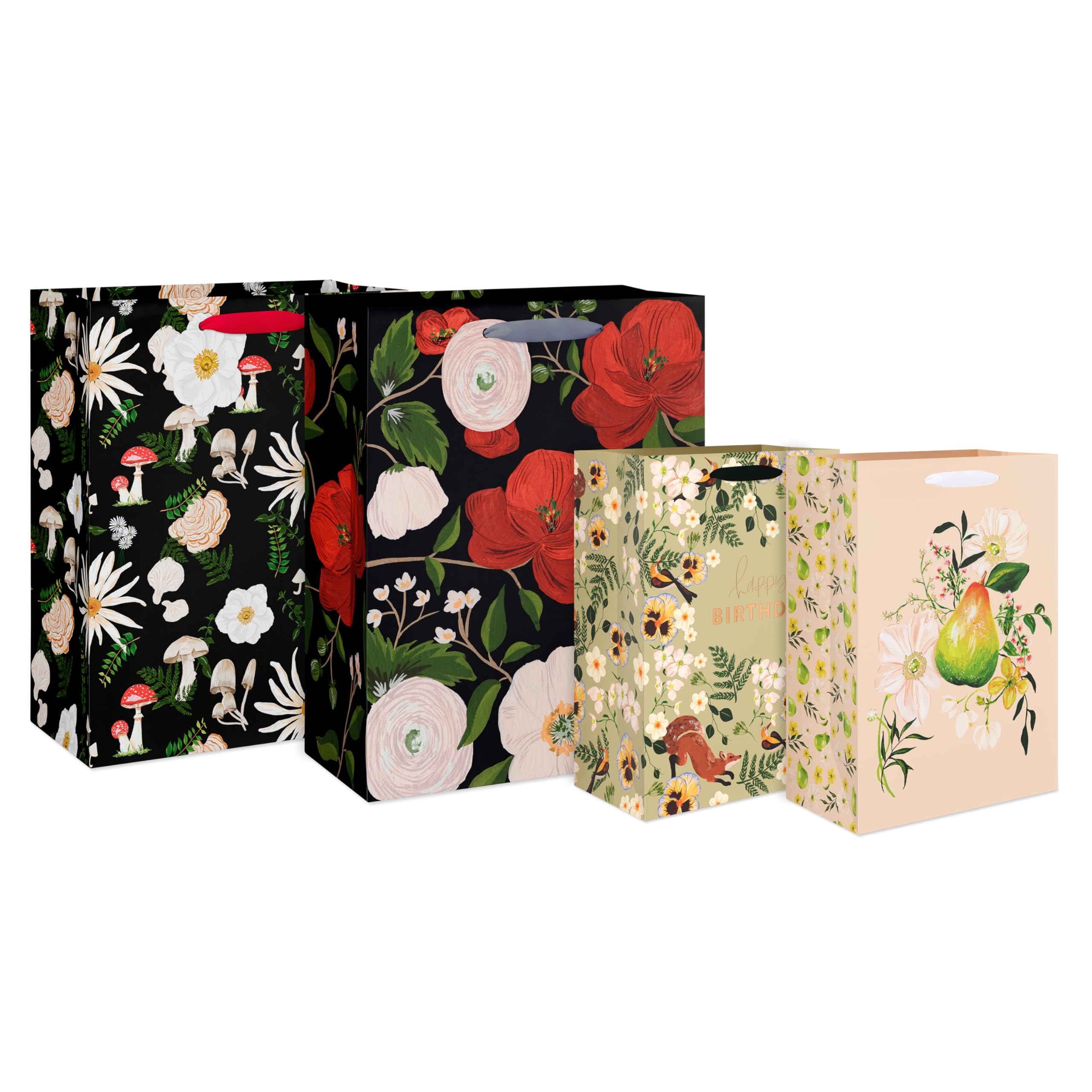 American Greetings Gift Bags for Birthday and All Occasions- Designed by Pen & Pillar (4 Bags, 2 Medium 10" and 2 Large 13")