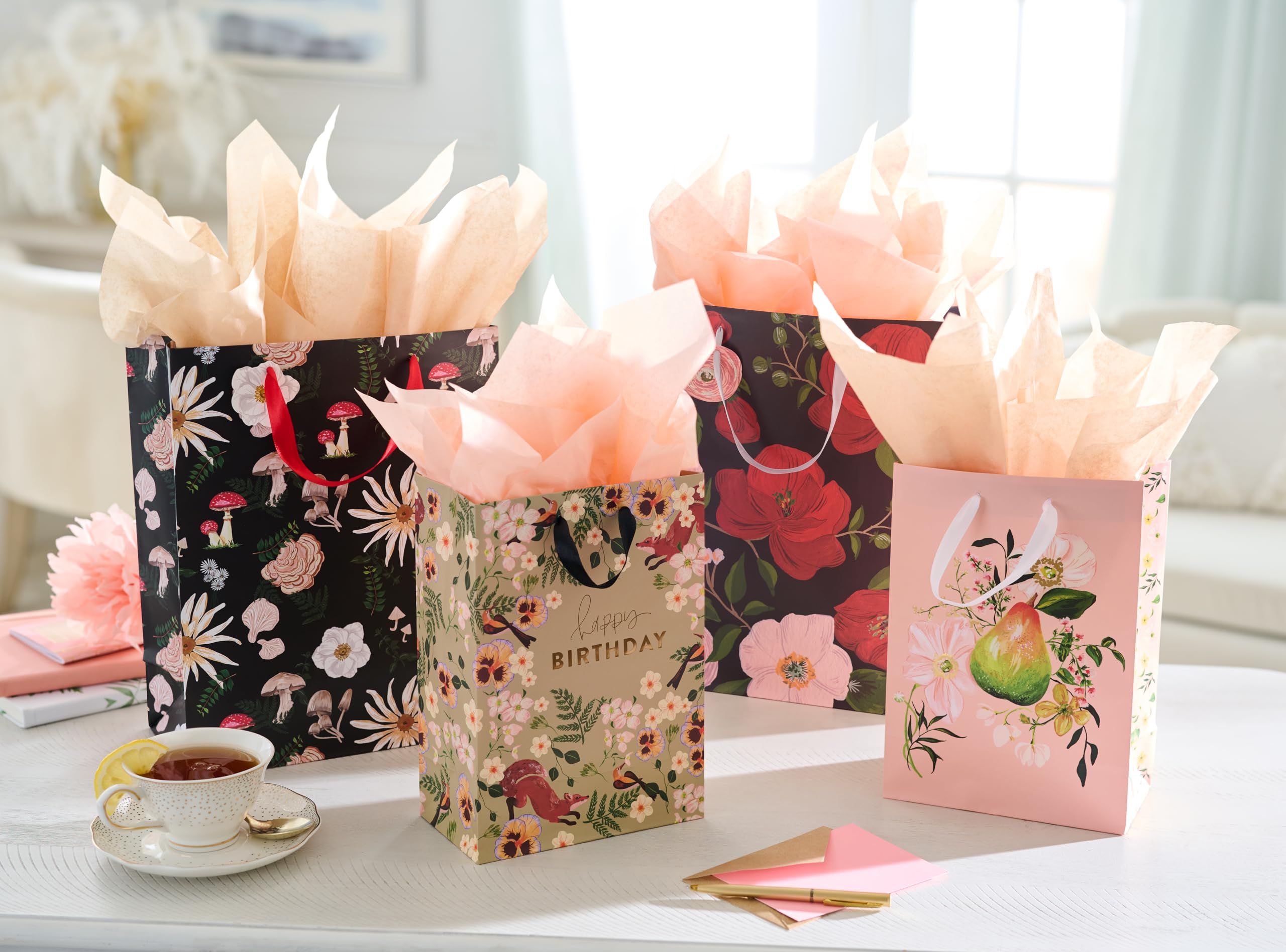 American Greetings Gift Bags for Birthday and All Occasions- Designed by Pen & Pillar (4 Bags, 2 Medium 10" and 2 Large 13") - Image 8