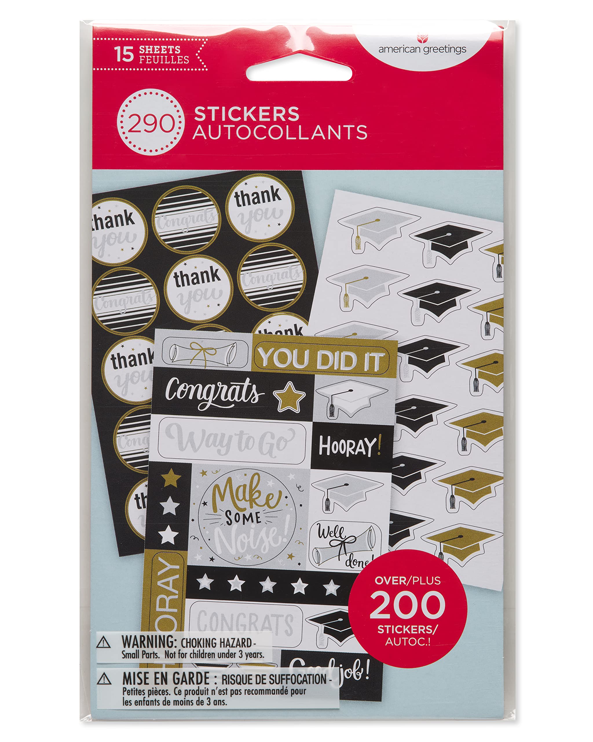 American Greetings Graduation Stickers, Celebratory (290-Count) - Image 3