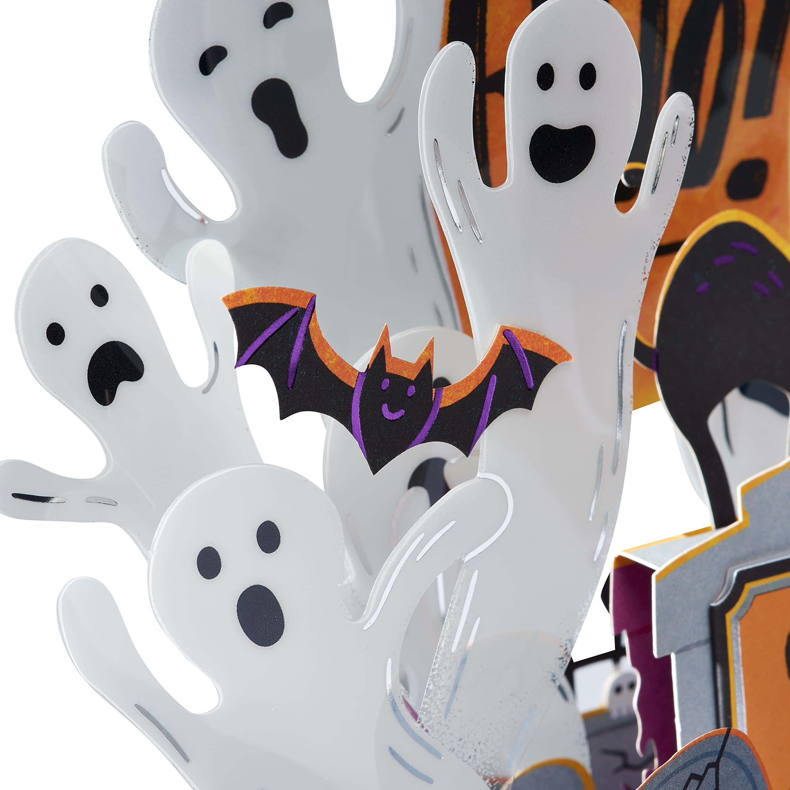 American Greetings Halloween Pop Up Card, Displayable 3D Spooky Ghosts Pop Up Halloween Card for Kids, Adults, Boo Baskets (Open If You Dare) with Removable Mini Note for Personalized Message - Image 7
