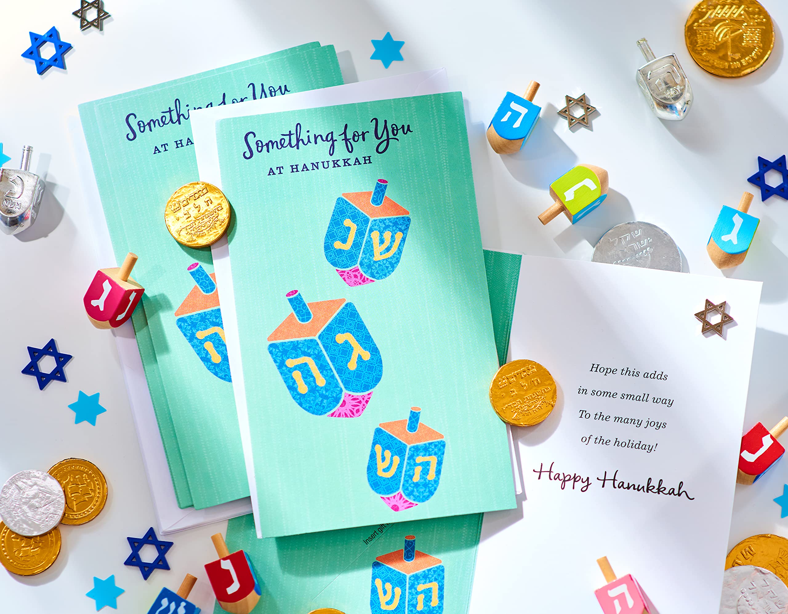 American Greetings Hanukkah Cards, Holiday Money and Gift Card Holder Cards, Dreidels (6-Count) - Image 4