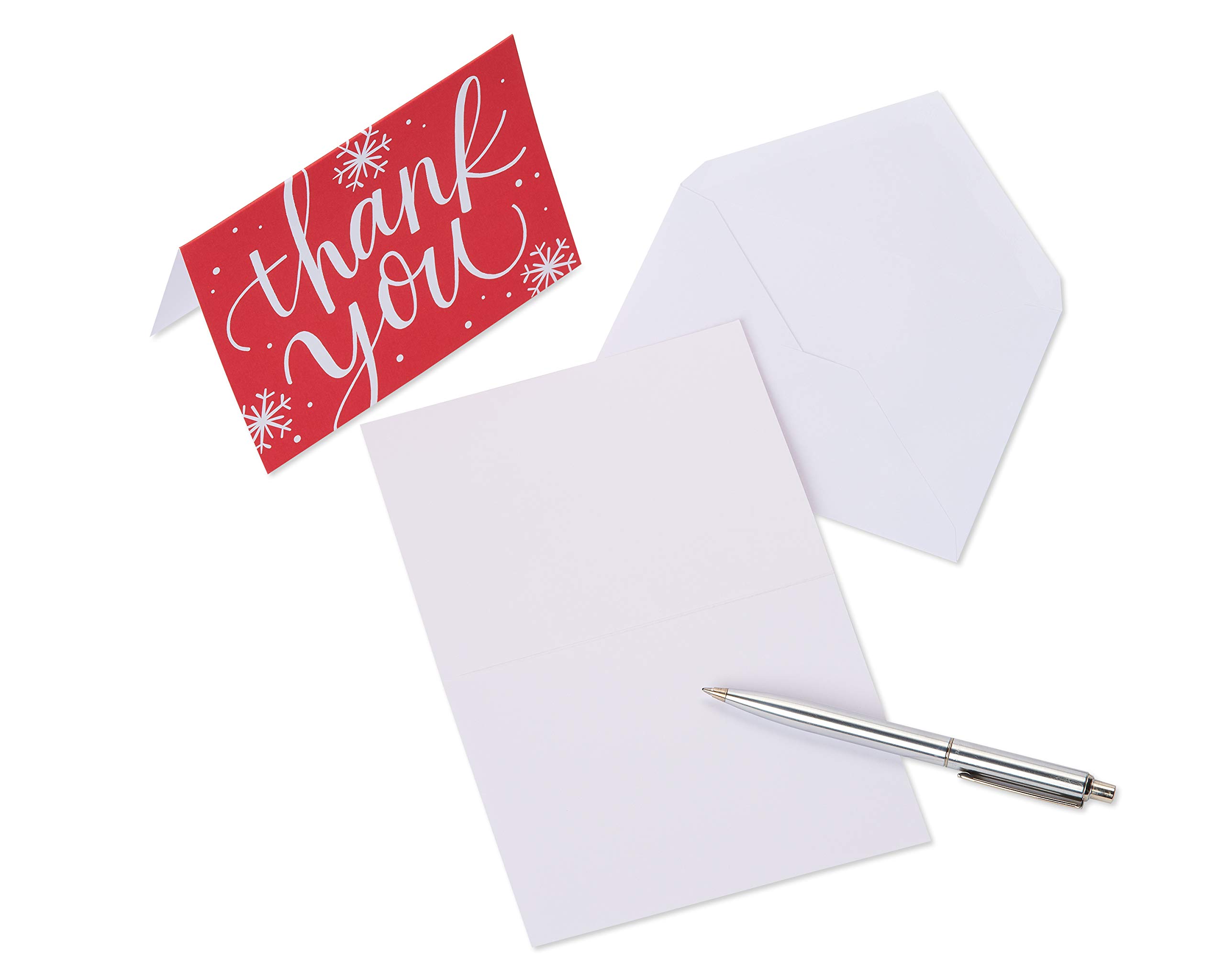 American Greetings Holiday Thank you Cards with Envelopes, Red Snowflakes (25-Count) - Image 3