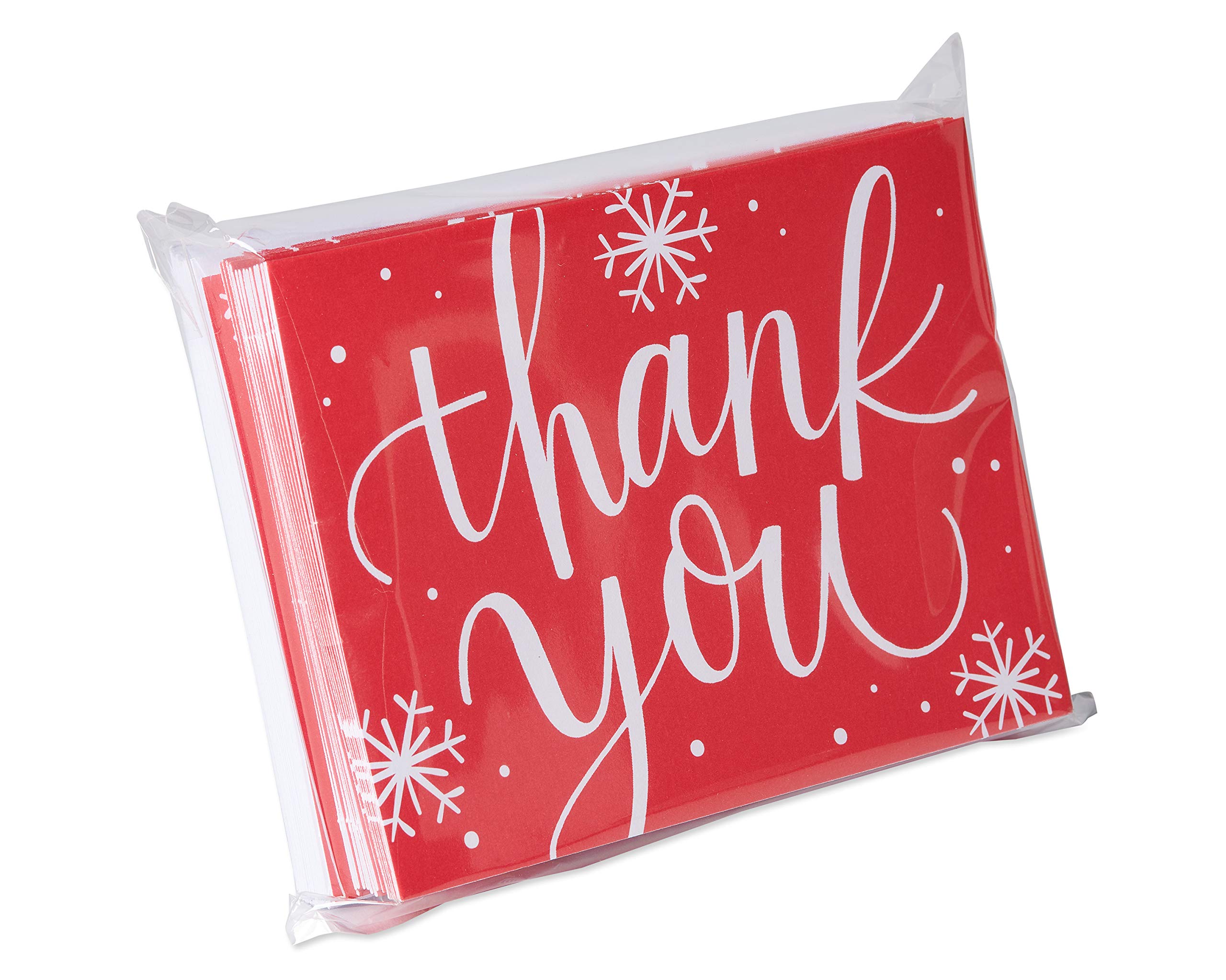 American Greetings Holiday Thank you Cards with Envelopes, Red Snowflakes (25-Count) - Image 4