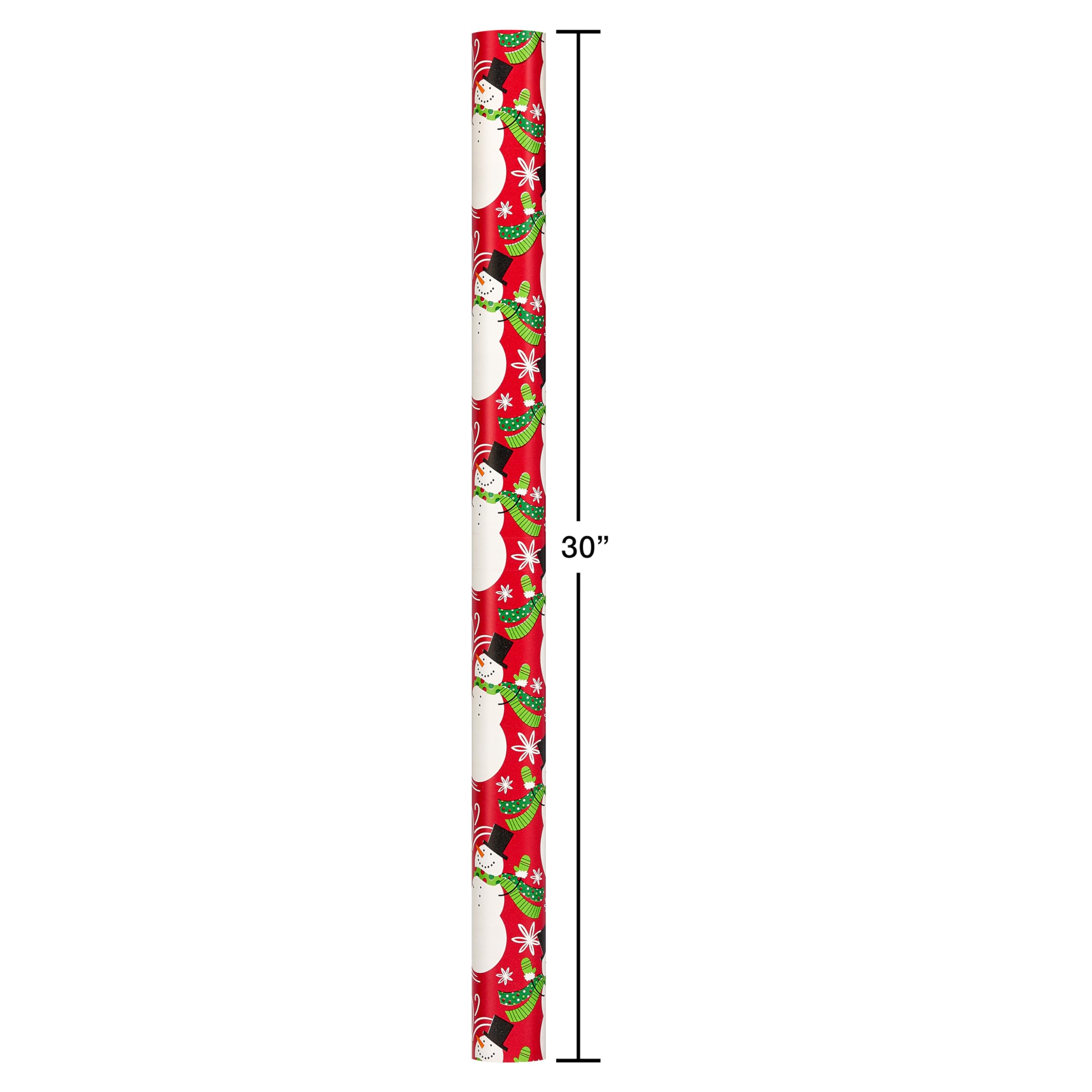 American Greetings Jumbo Reversible Christmas Wrapping Paper Roll, Red and White Holiday Gift Wrap (175 sq. ft., 1 Extra Large Roll-30 in. x 70 ft.) Plaid and Snowmen - Image 5