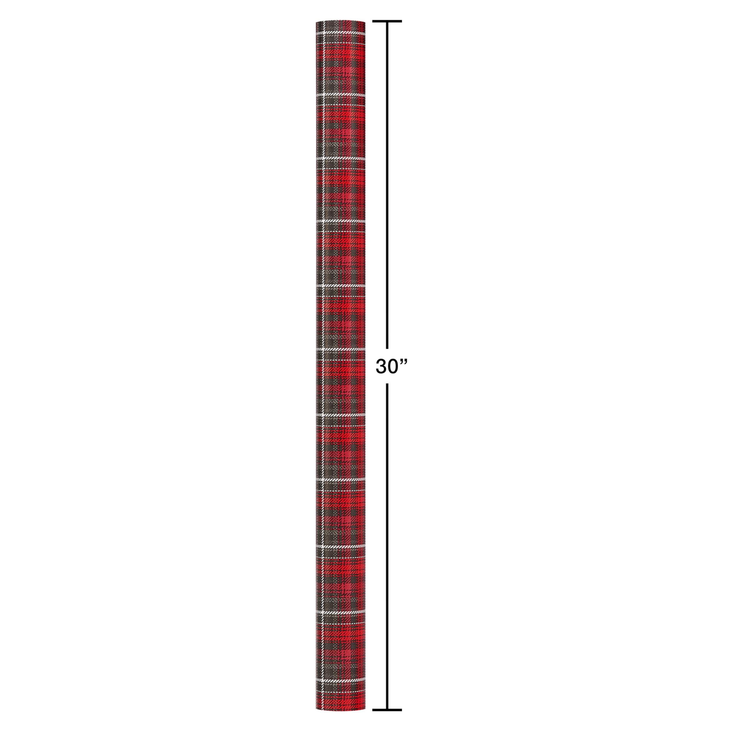 American Greetings Jumbo Reversible Wrapping Paper Roll for Christmas, Red and Black Holiday Gift Wrap (175 sq. ft., 1 Extra Large Roll-30 in. x 70 ft.) Polka Dots and Plaid - Image 5