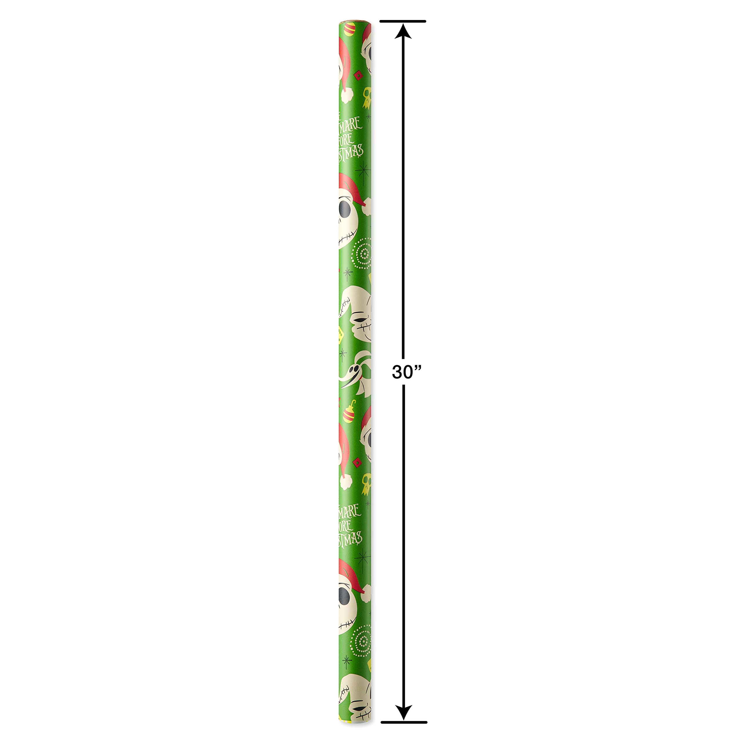 American Greetings Nightmare Before Christmas Christmas Wrapping Paper Rolls, Black and Red Holiday Gift Wrap (105 sq. ft., 3 Rolls-30 in. x 14 ft., Cut Lines) Jack Skellington, Oogie Boogie, Cosmo - Image 6