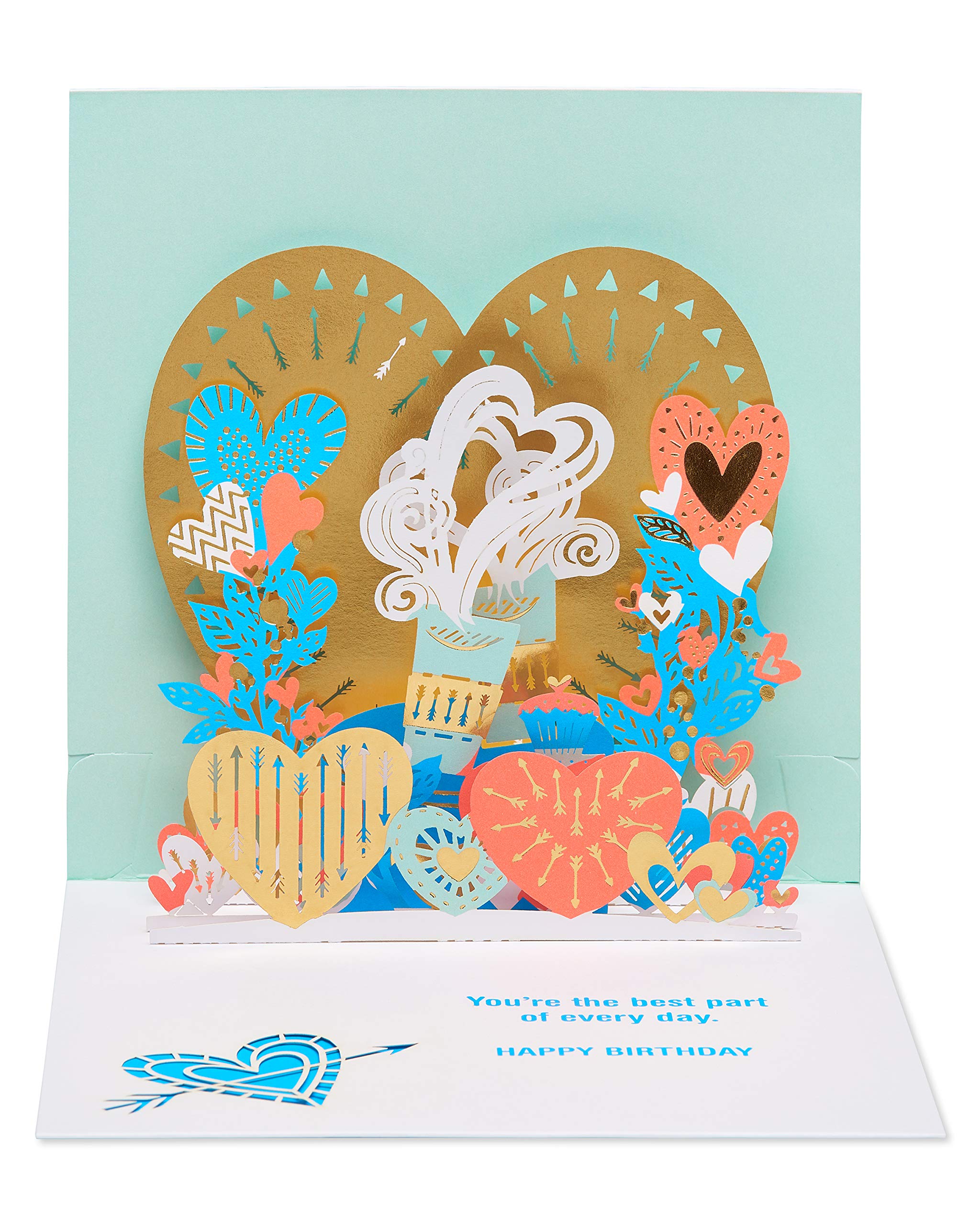 American Greetings Pop Up Romantic Birthday Card (Hearts) - Image 3